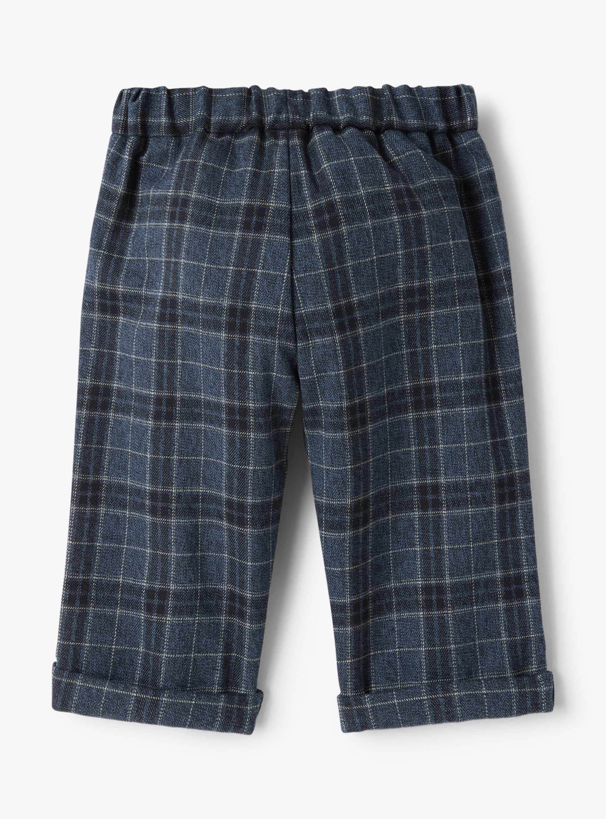 Scots pattern techno-wool trousers - Blue | Il Gufo