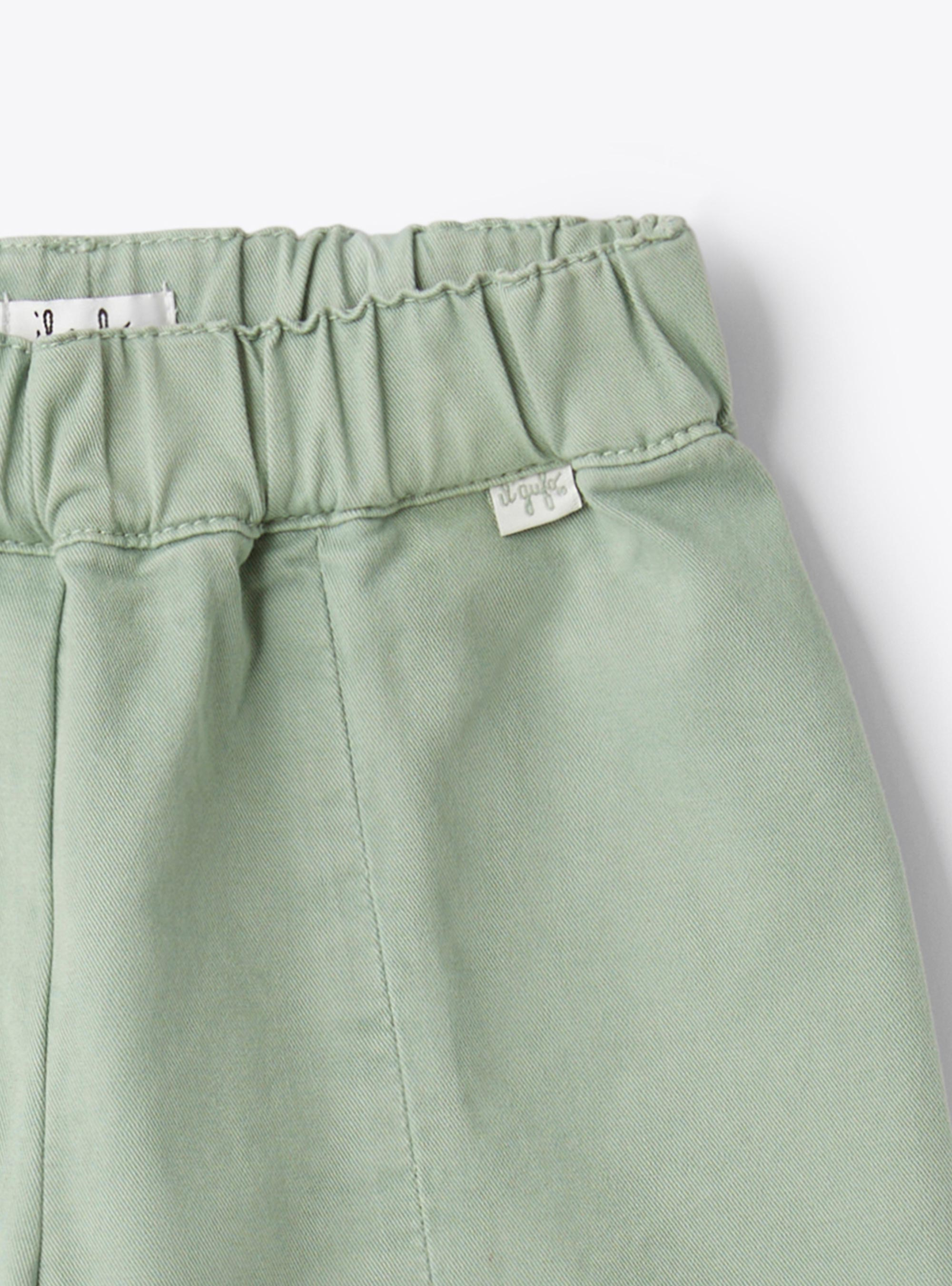 Pantalon wide leg en gabardine - Vert | Il Gufo