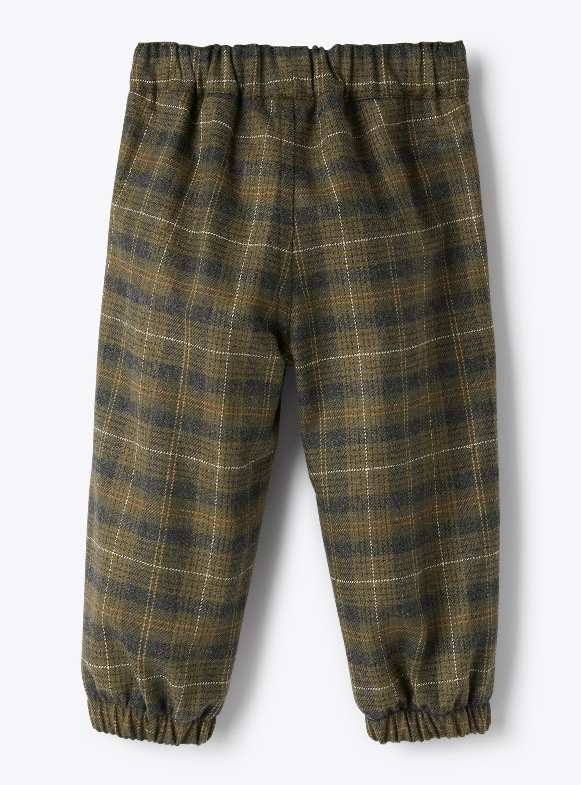 Pantalone in misto cotone check - Marrone | Il Gufo