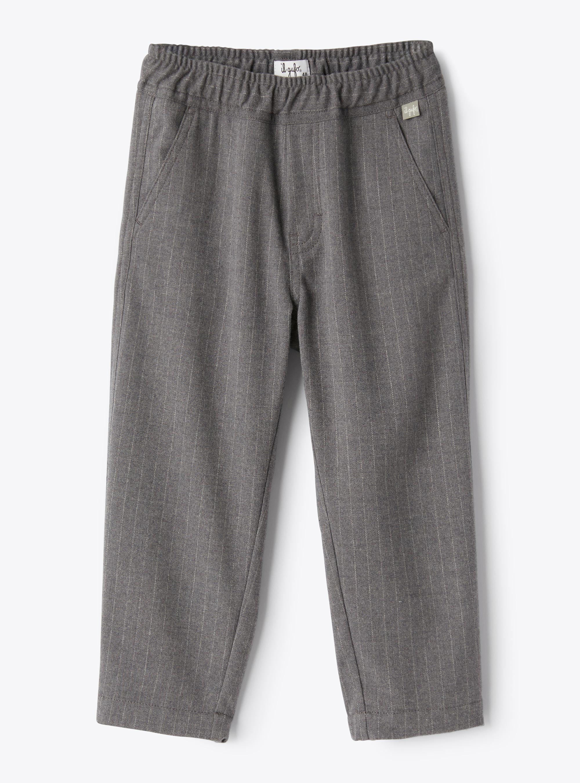 Gessato trousers in techno-wool - Trousers - Il Gufo