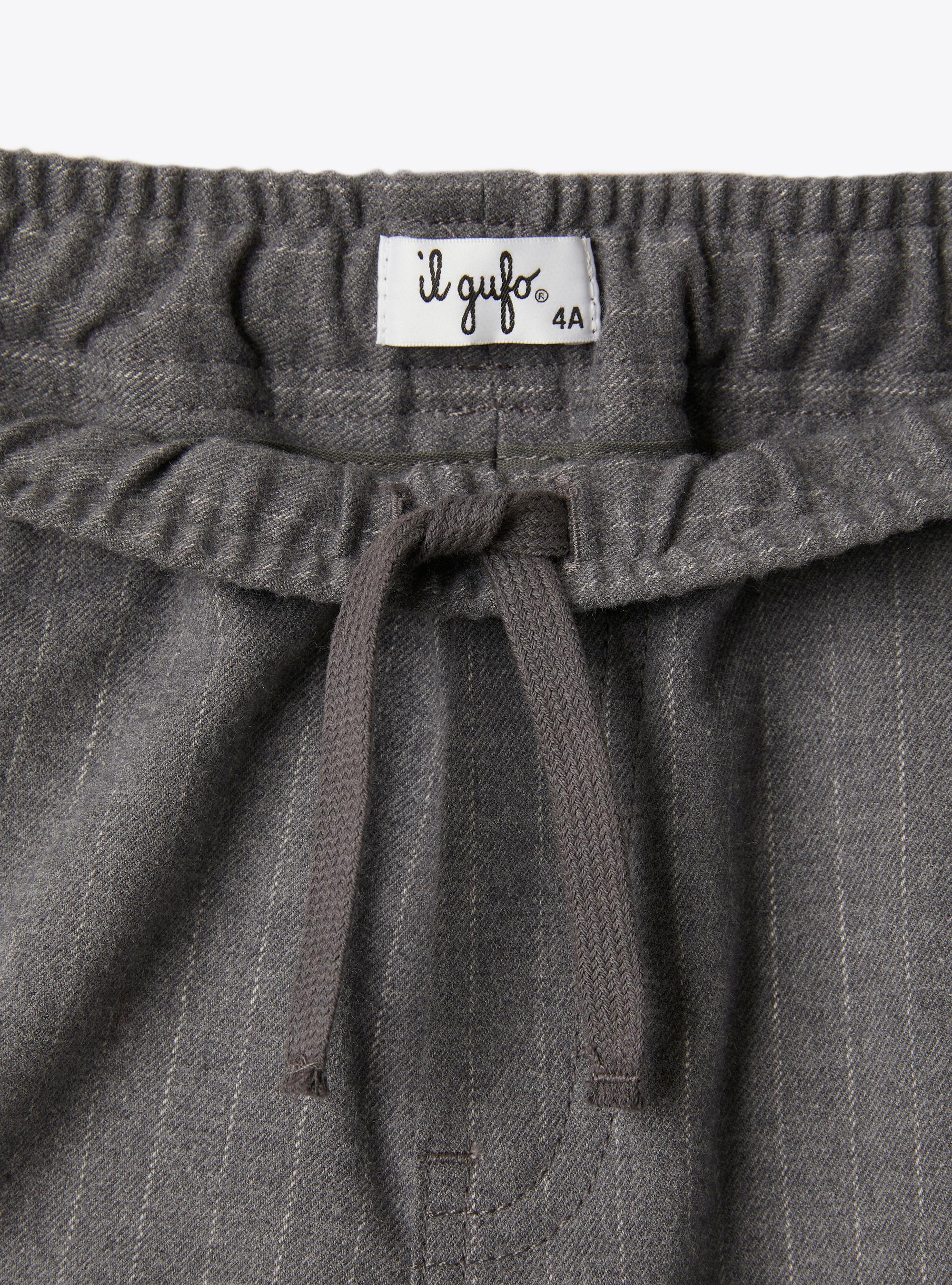 Gessato trousers in techno-wool - Grey | Il Gufo