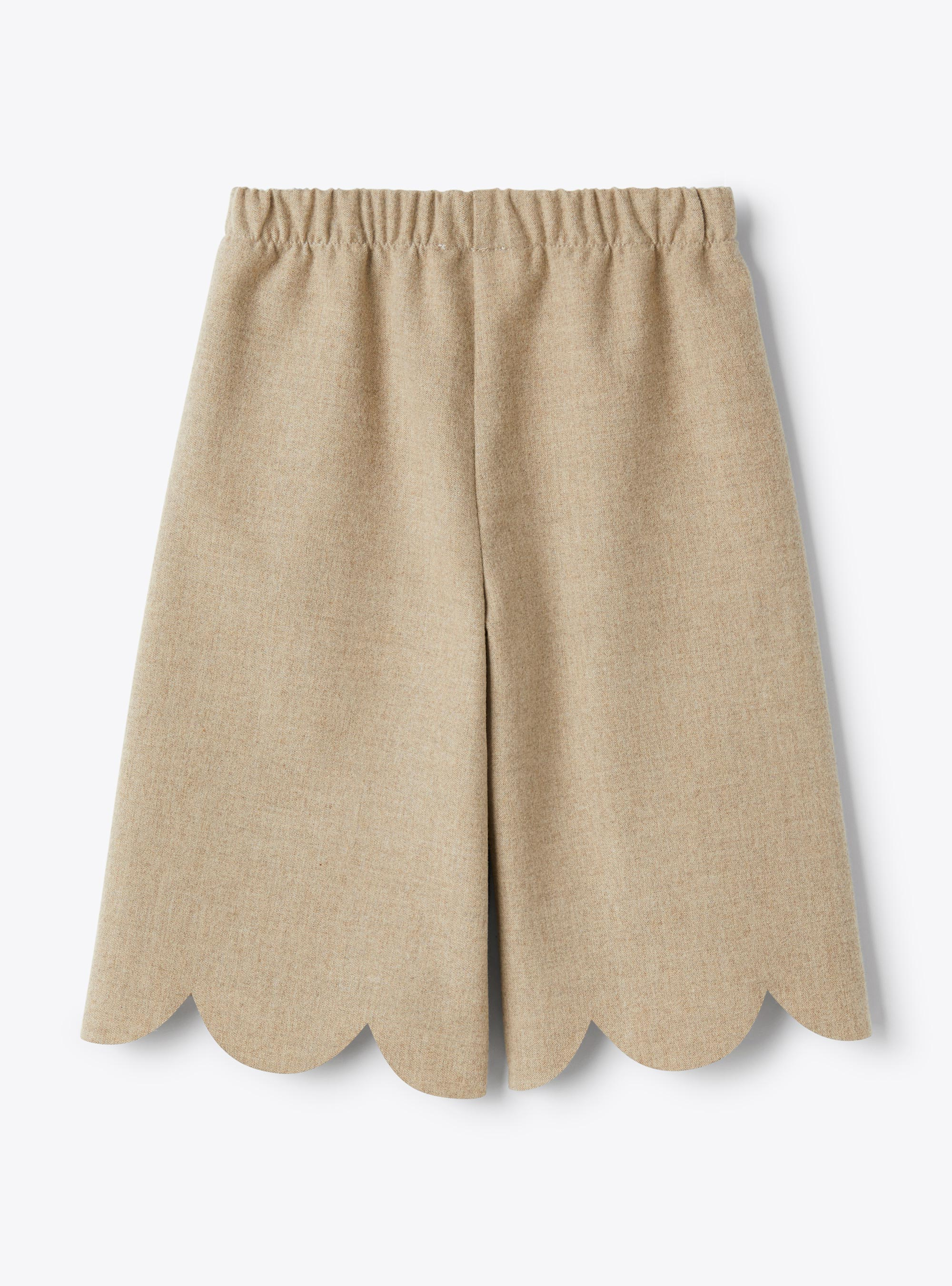 Wide-leg techno-wool trousers - Brown | Il Gufo