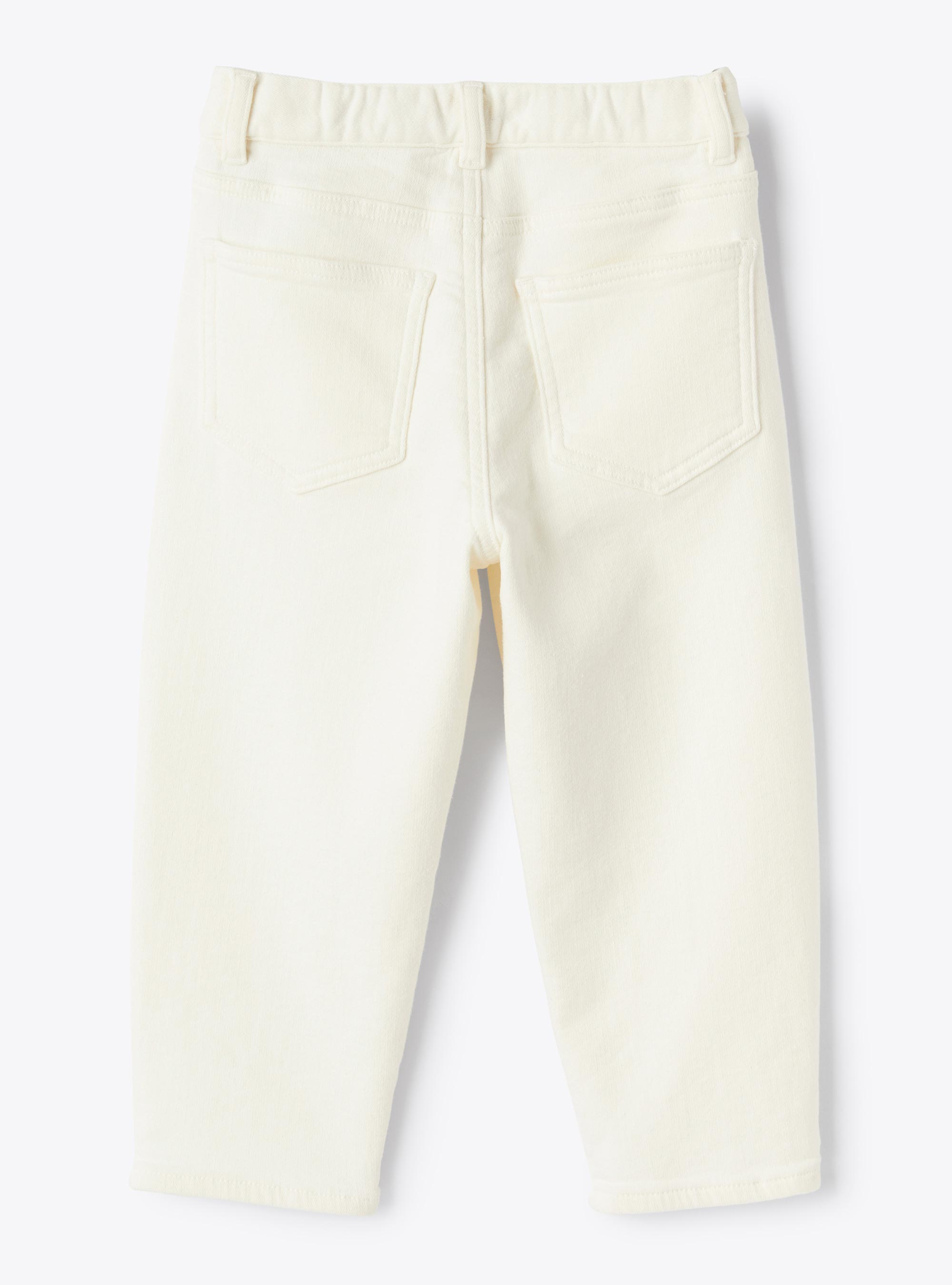 Fleece-lined denim pants - Beige | Il Gufo