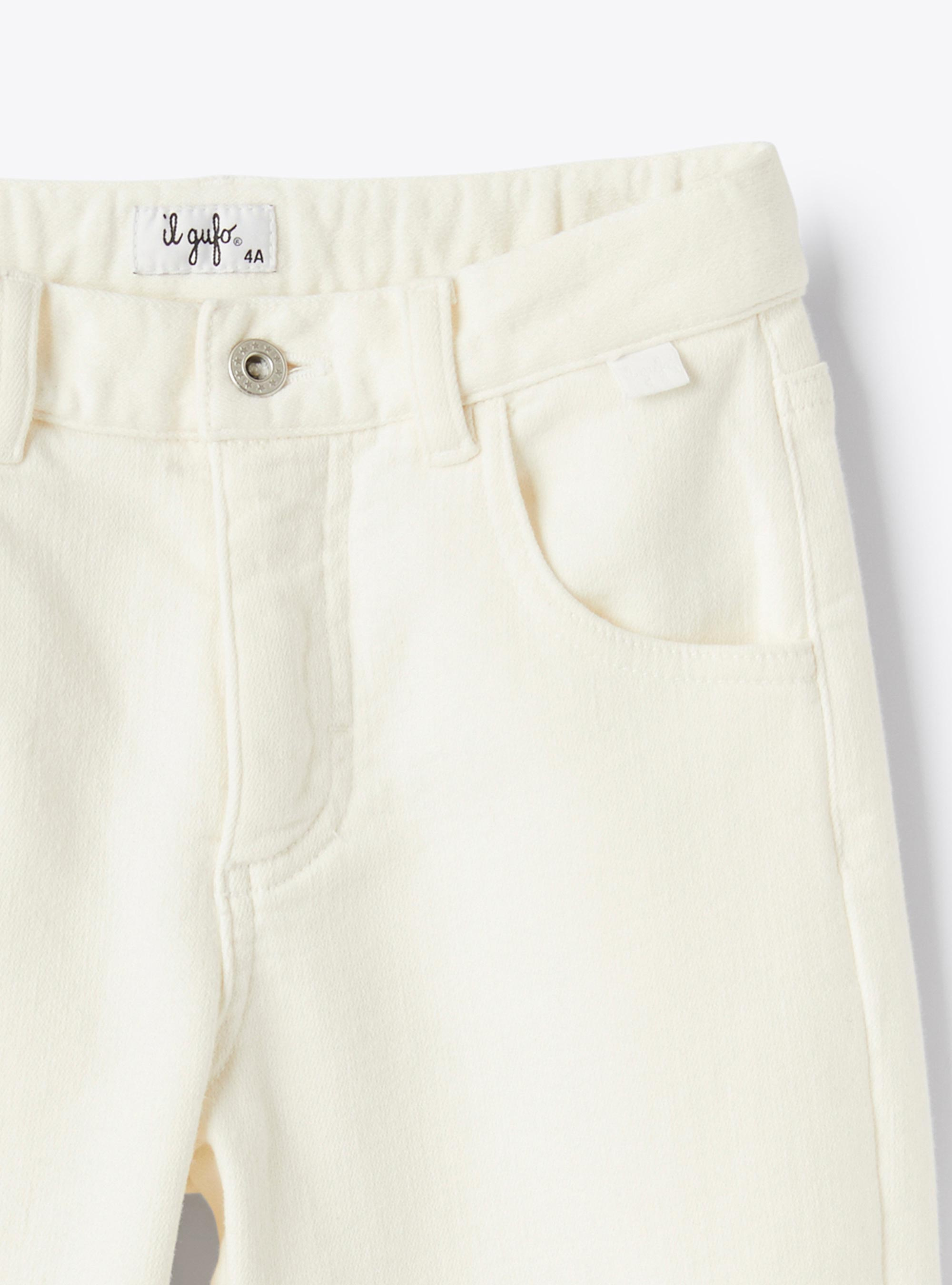 Hose aus gebürstetem Denim - Beige | Il Gufo