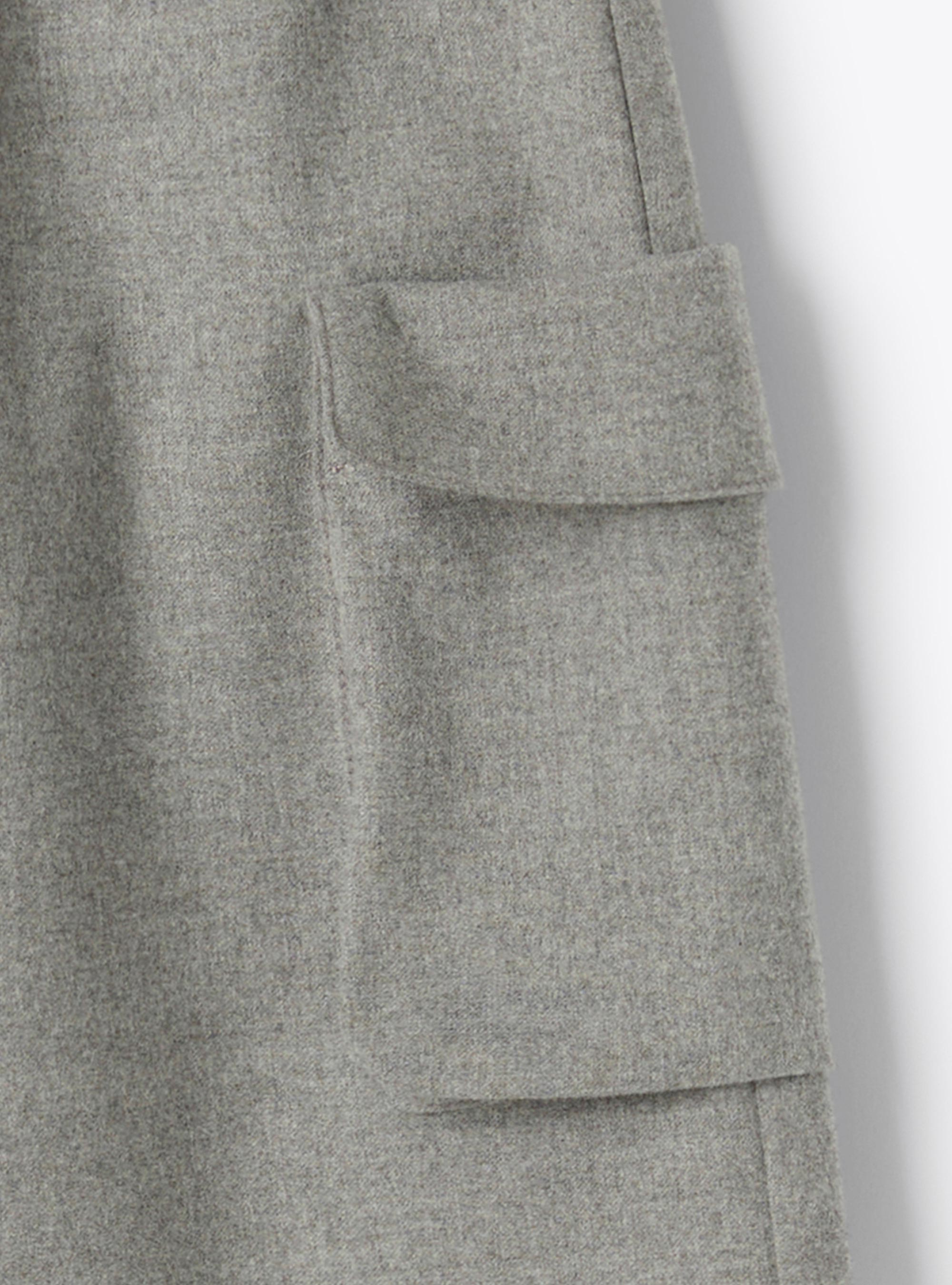 Palazzo pants in techno-wool - Grey | Il Gufo