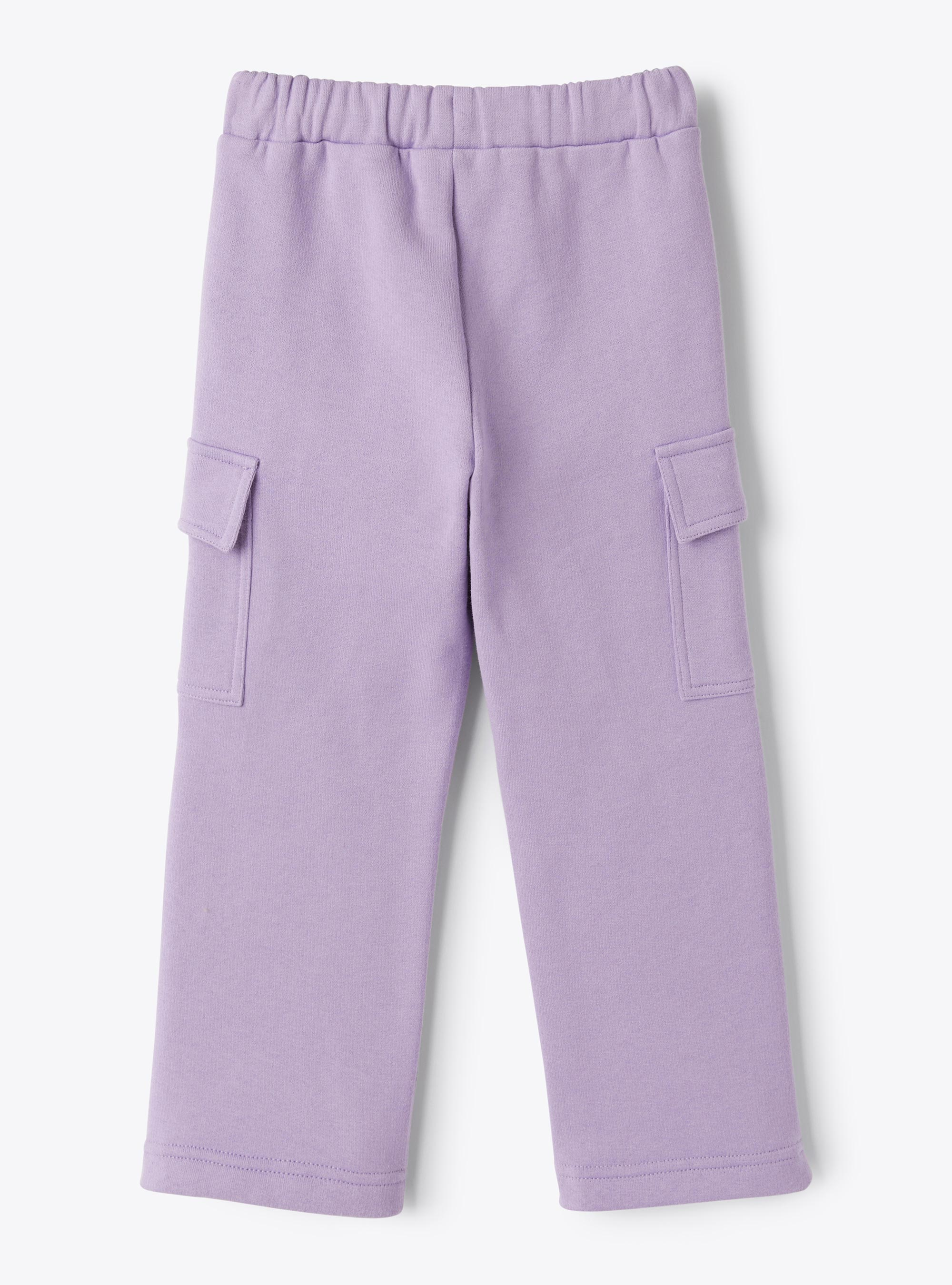 Cargo pants in brushed cotton fleece - Fuchsia | Il Gufo