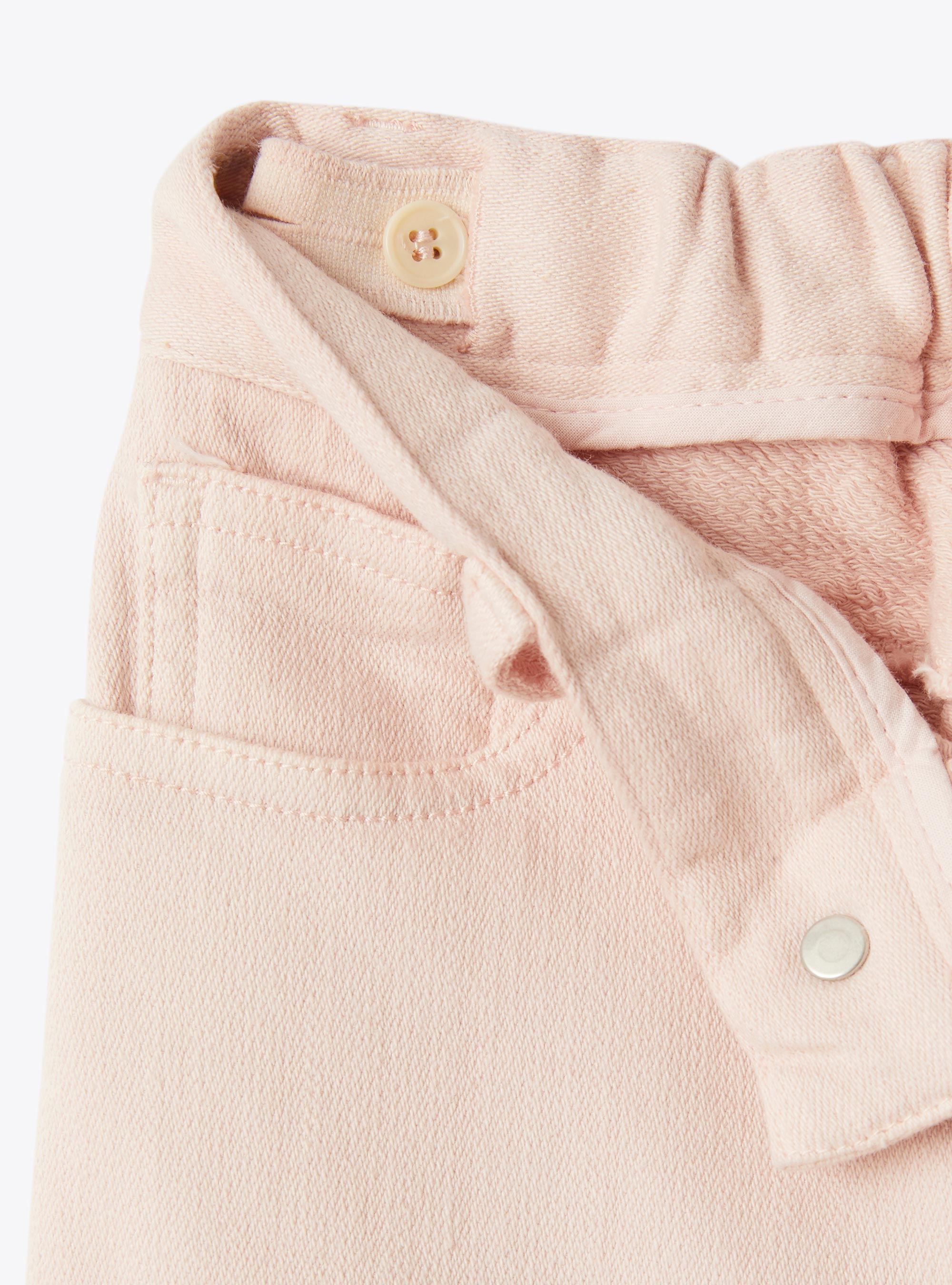 Fleece-lined denim cargo pants - Pink | Il Gufo