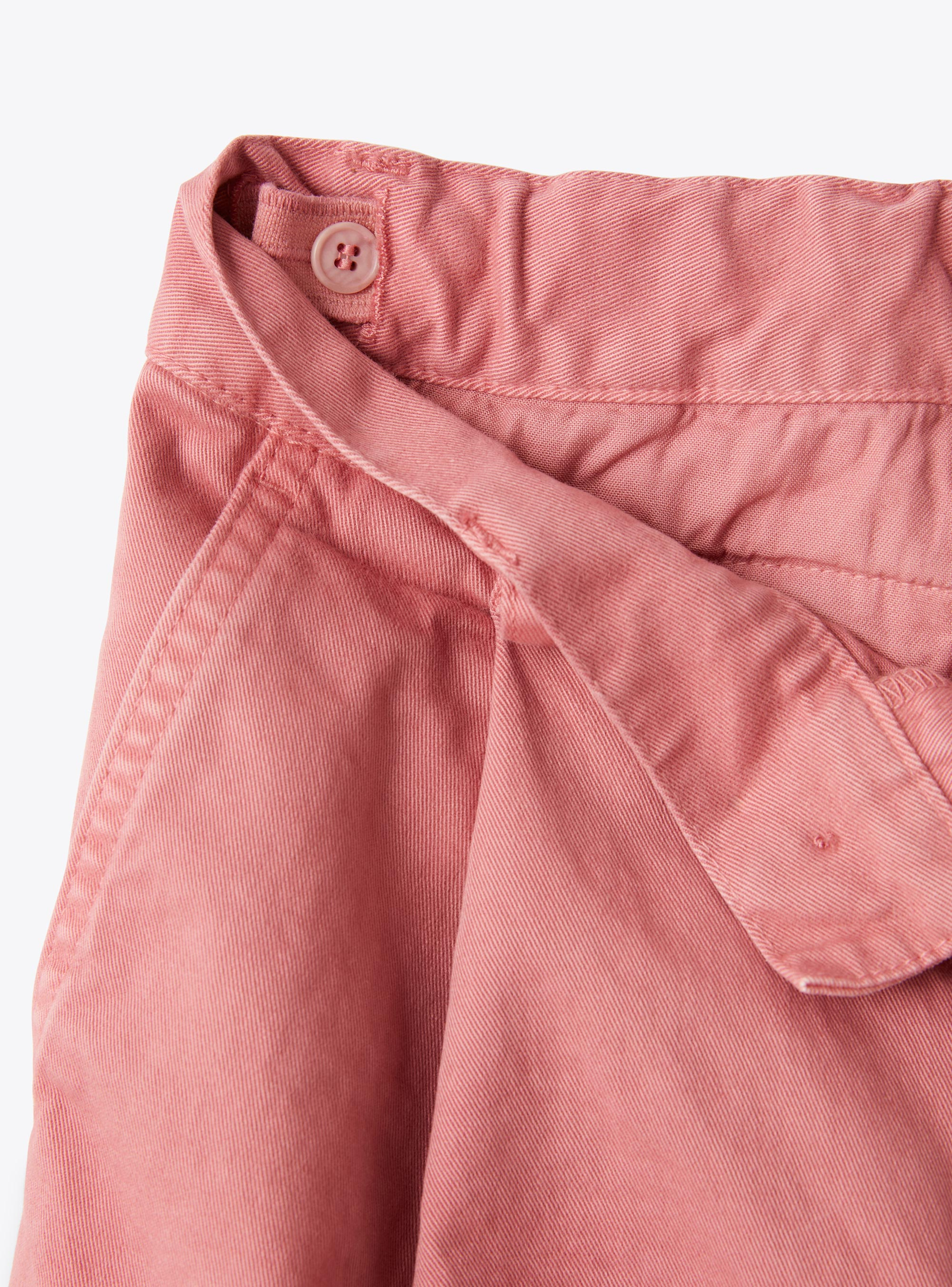 Pantalon cargo en gabardine - Rose | Il Gufo