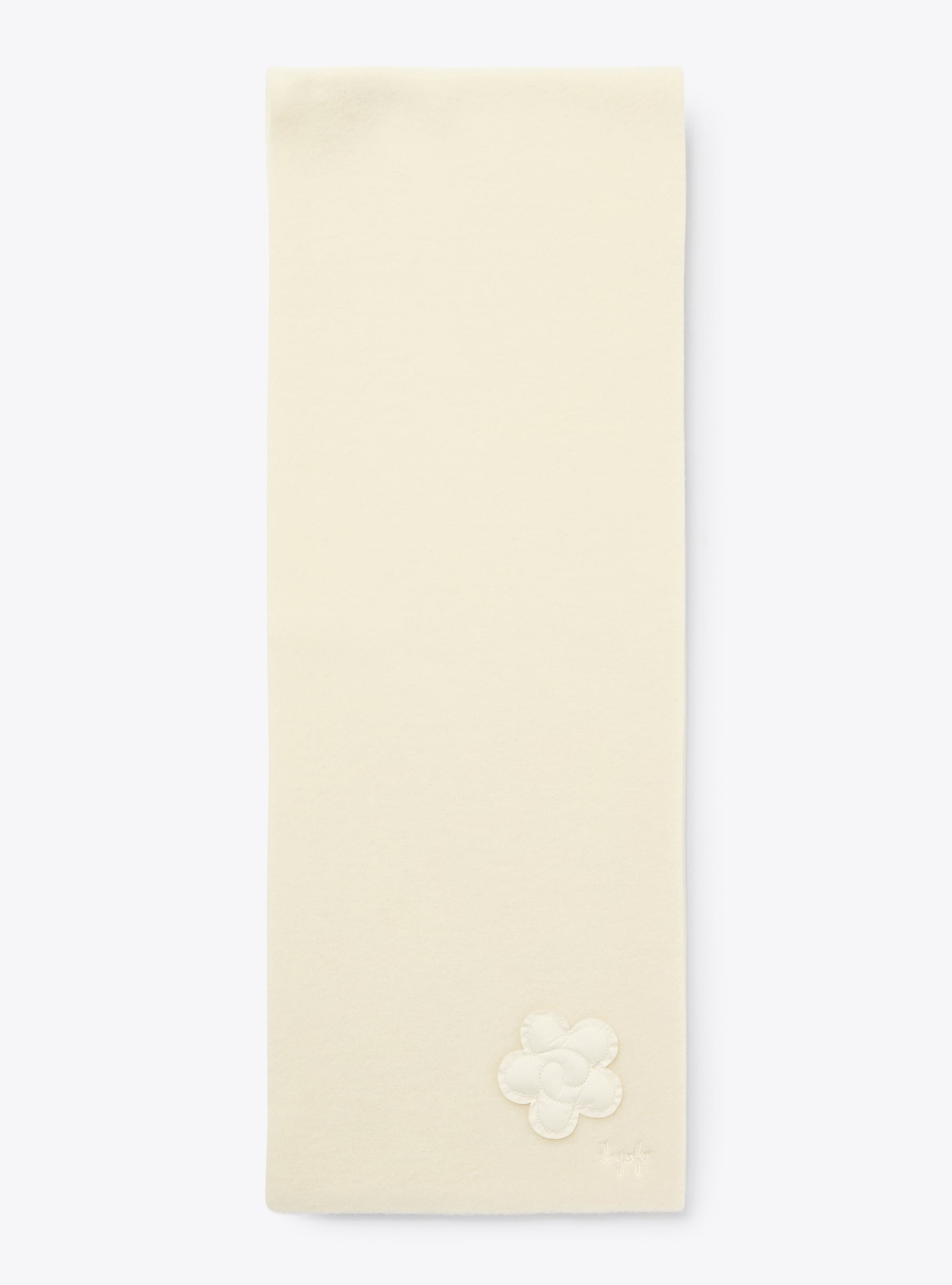 Fleece scarf with floral appliqué - White | Il Gufo