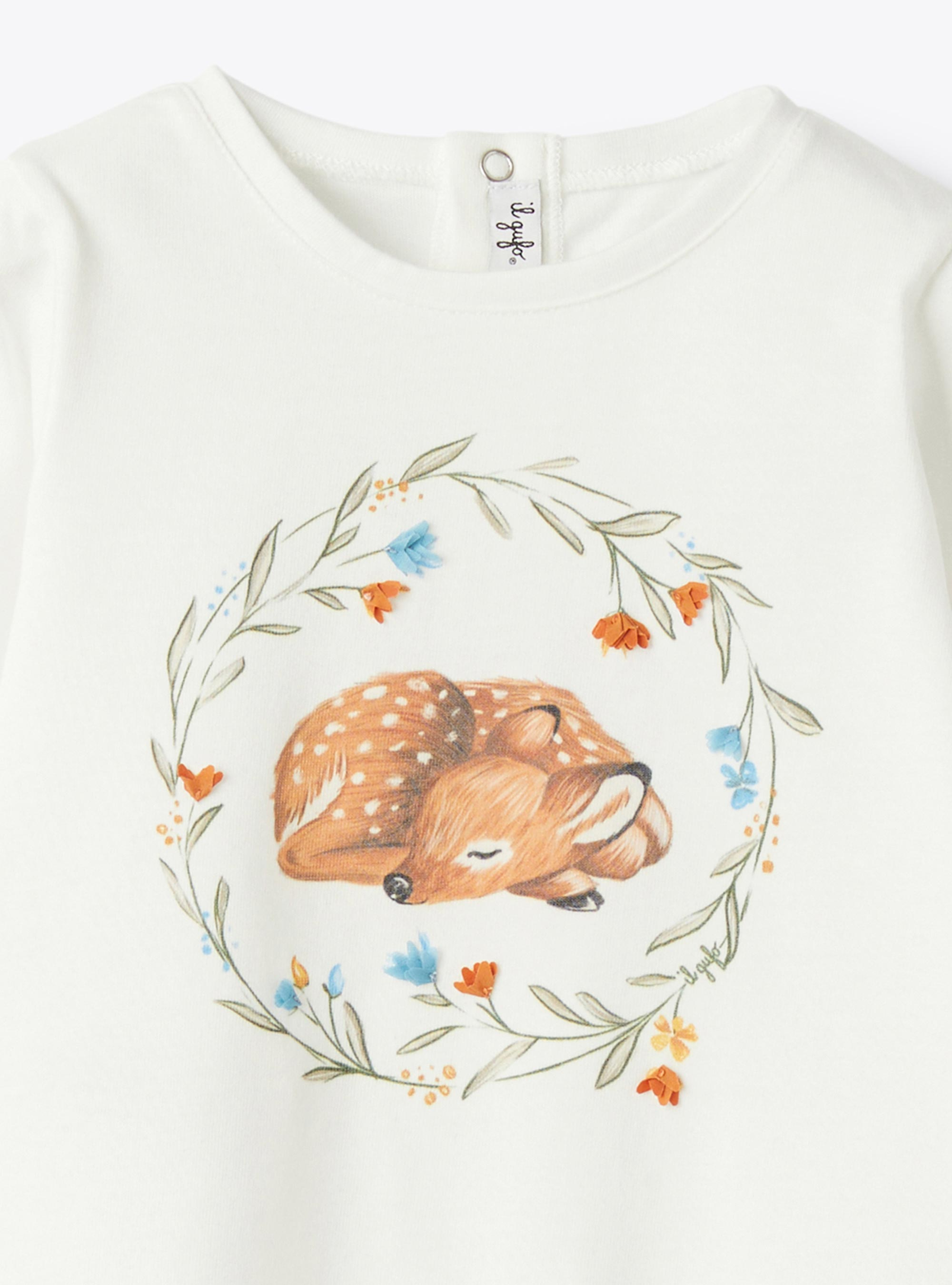 Jersey T-shirt with print - White | Il Gufo