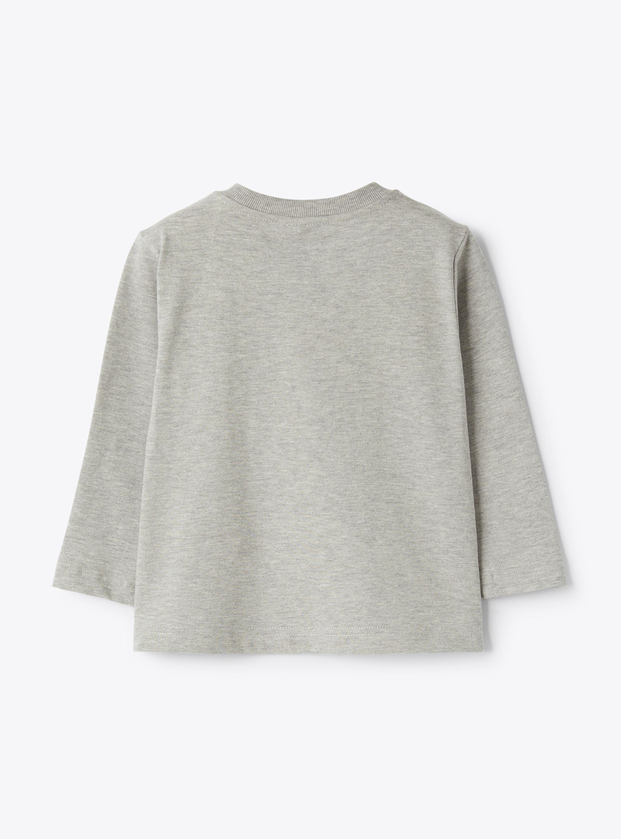 Cotton jersey T-shirt with appliqué - Grey | Il Gufo