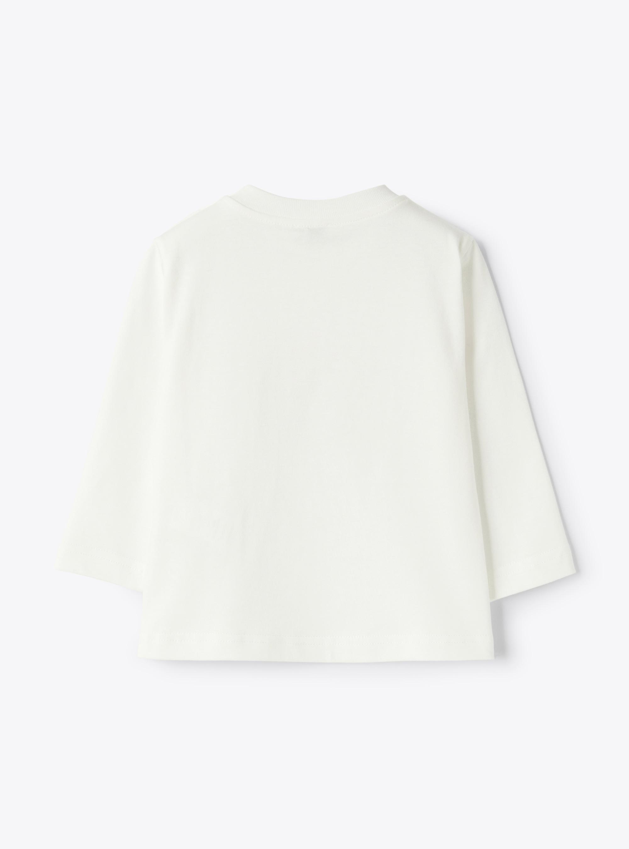 Cotton jersey T-shirt with print - White | Il Gufo