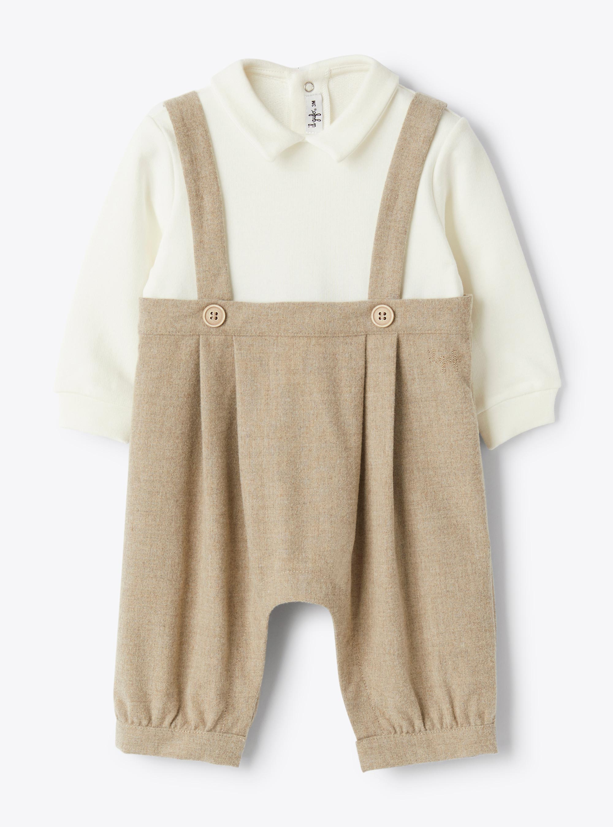 Jumpsuit in Milano knit and techno-wool - Babygrows - Il Gufo