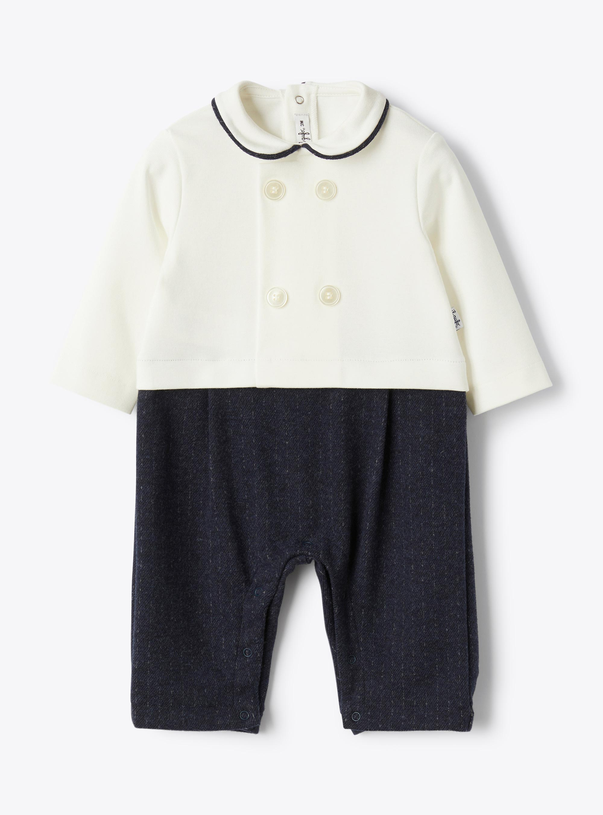 Jumpsuit in Milano knit and fleece - Babygrows - Il Gufo