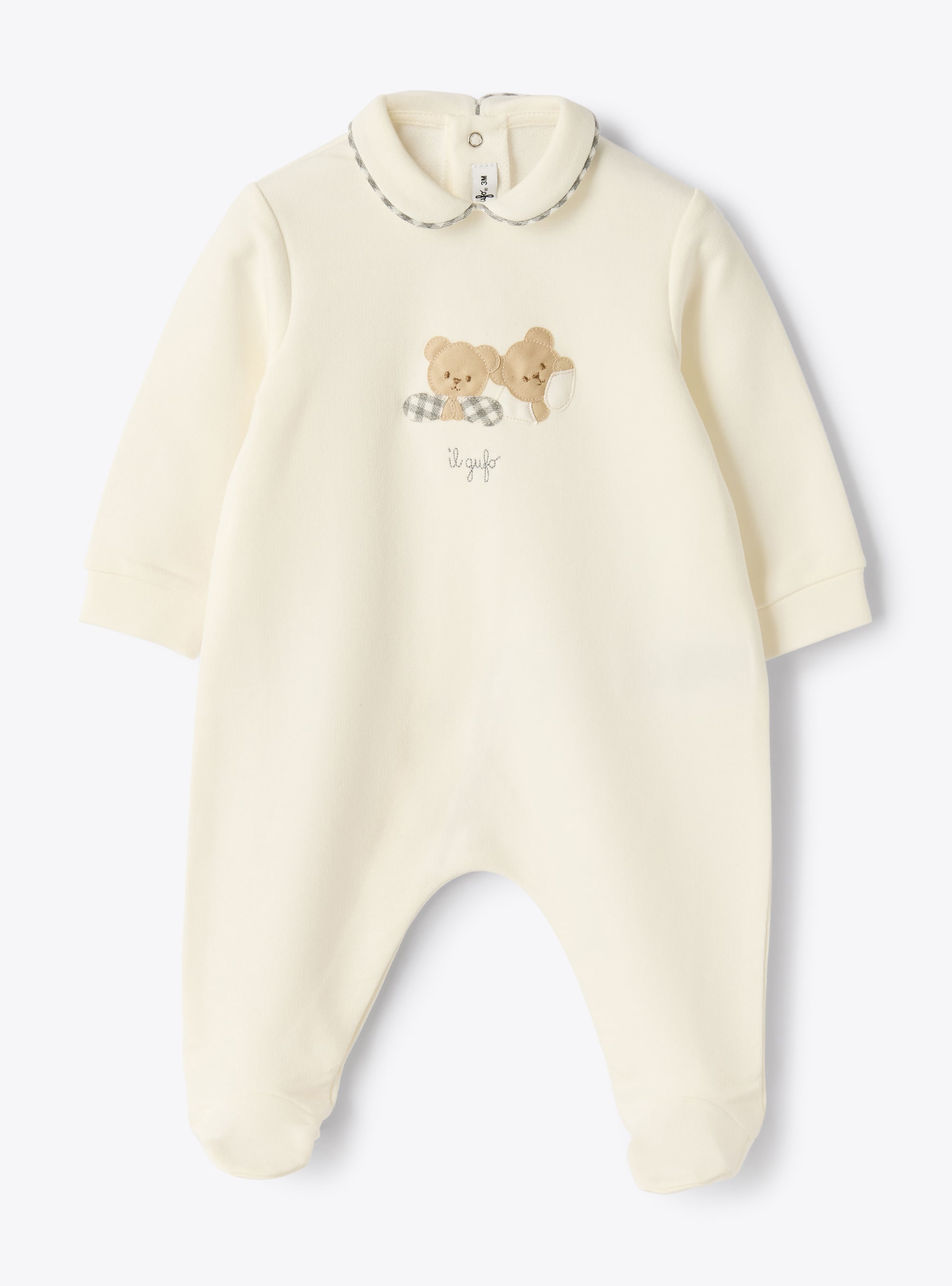 Stretch cotton fleece jumpsuit with little bears - Babygrows - Il Gufo