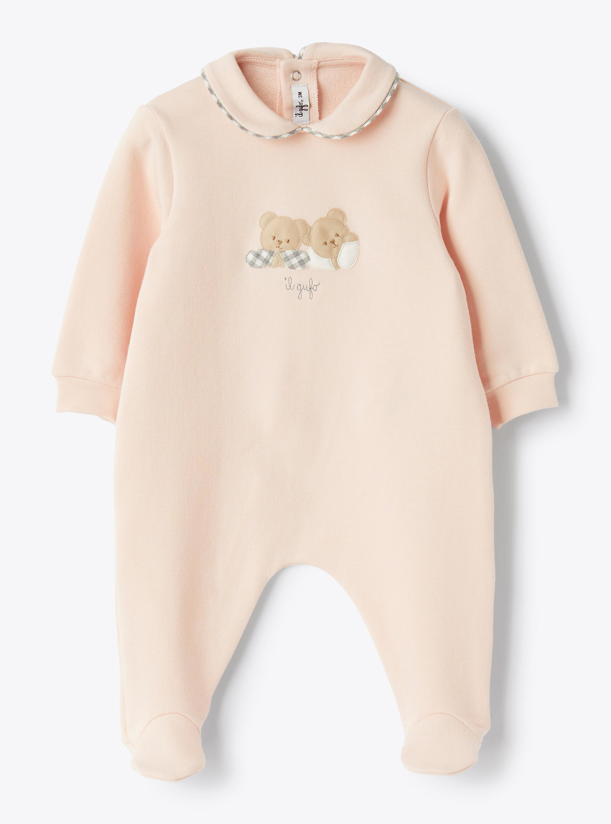 Stretch cotton fleece jumpsuit with little bears - Babygrows - Il Gufo