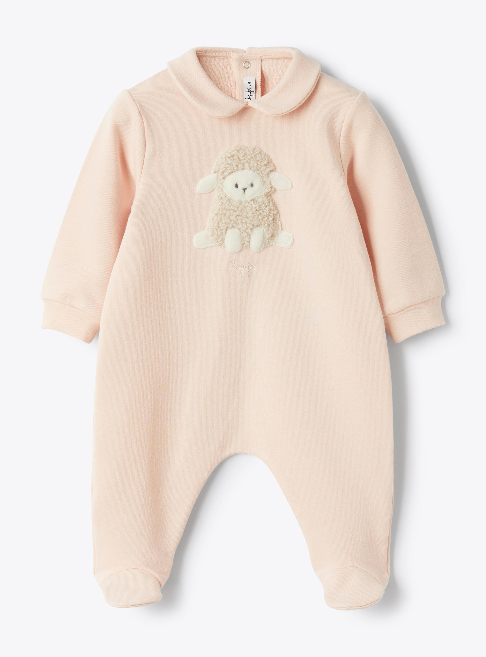 Stretch cotton fleece jumpsuit with appliqué - Babygrows - Il Gufo