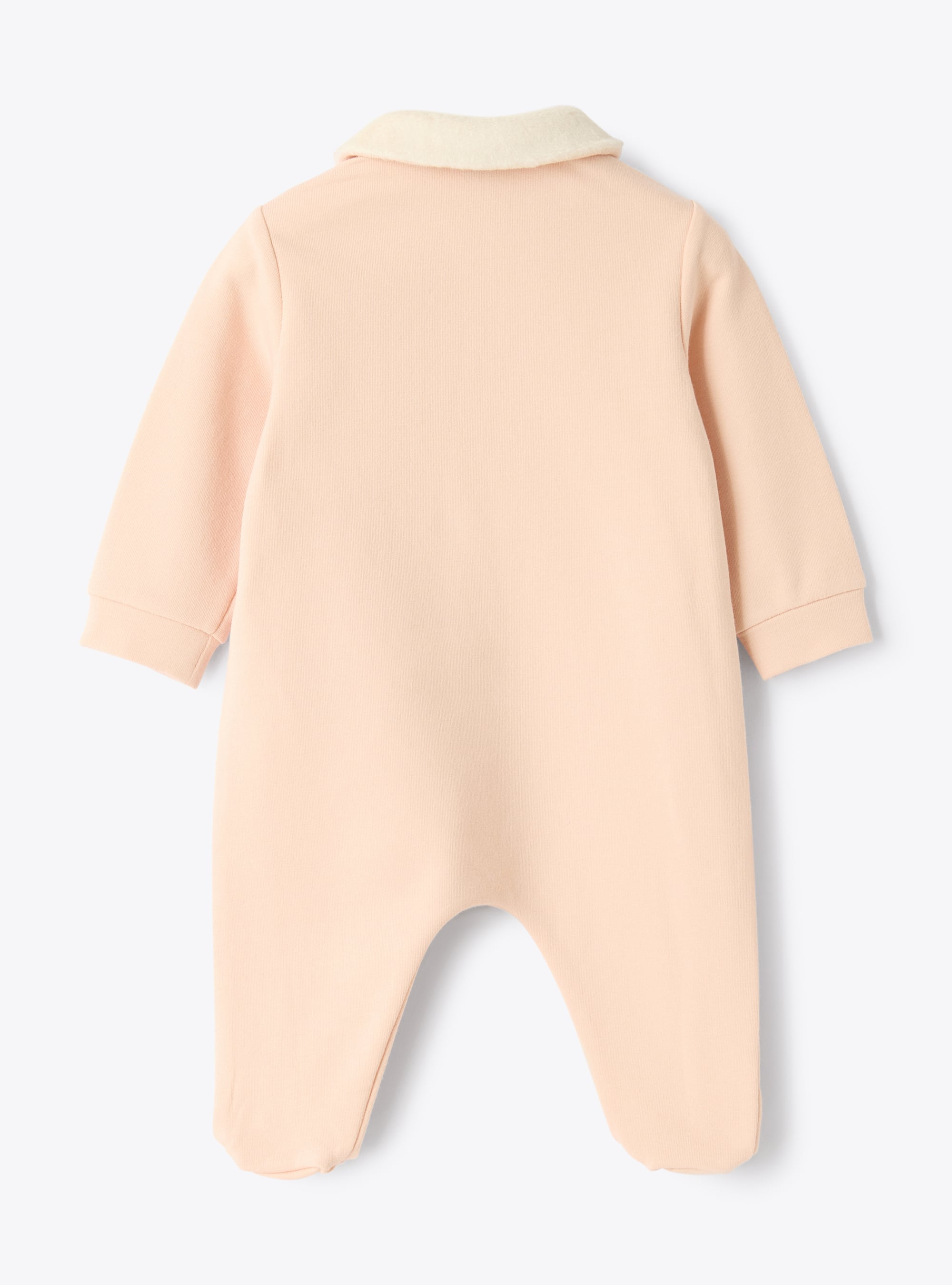 Stretch cotton fleece jumpsuit  with appliqué - Pink | Il Gufo