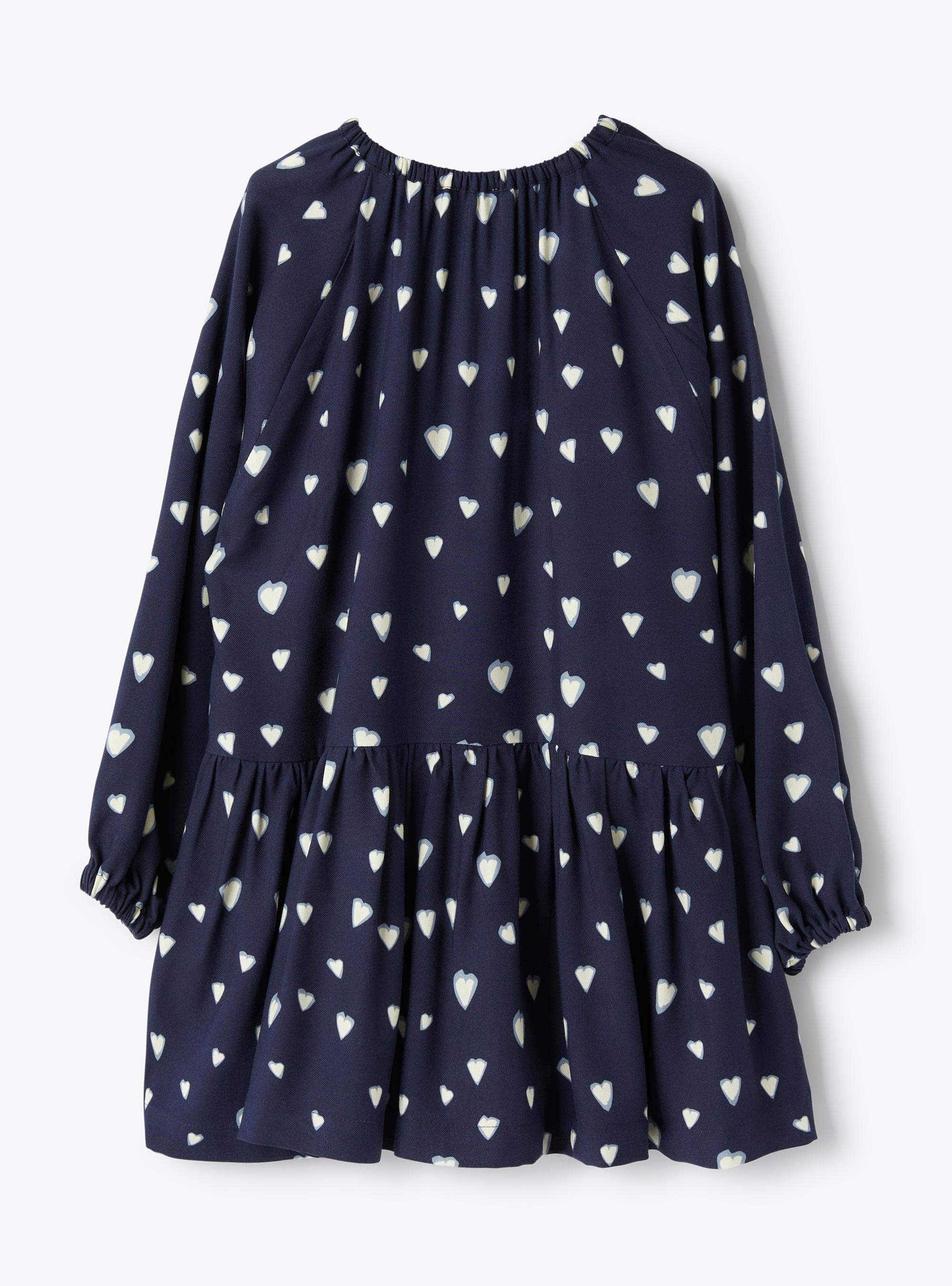 Heart print flannel dress - Blue | Il Gufo