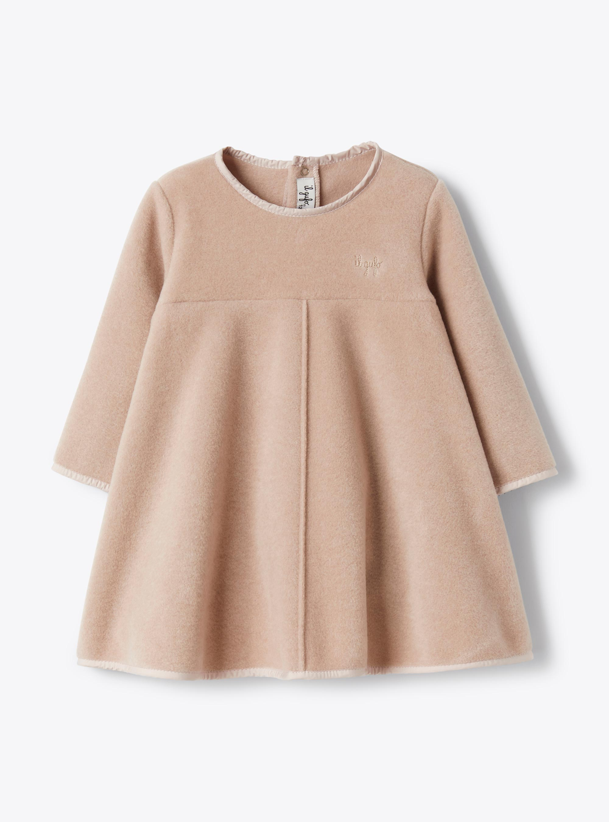 Fleece dress with pocket - Pink | Il Gufo