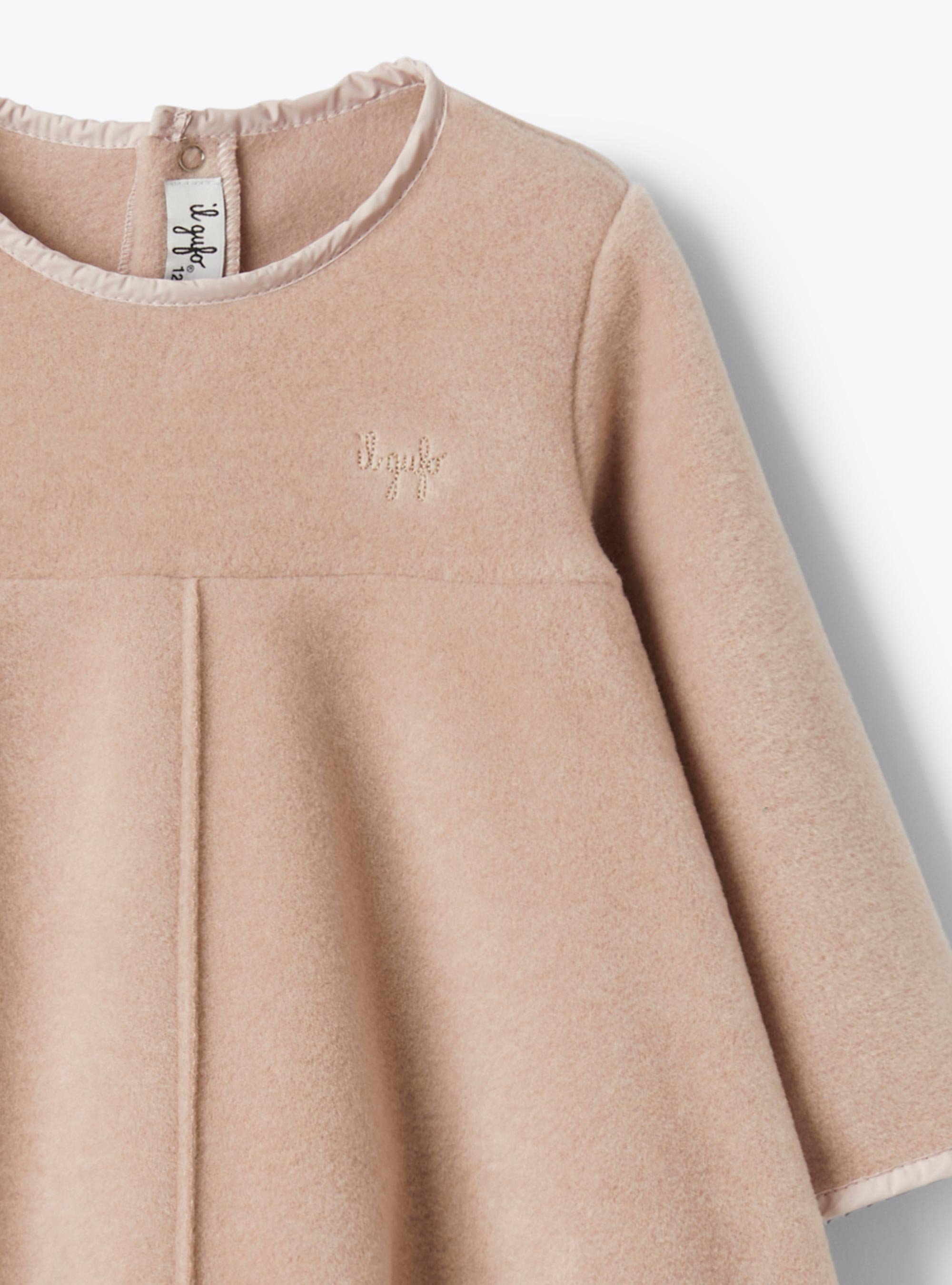 Fleece dress with pocket - Pink | Il Gufo