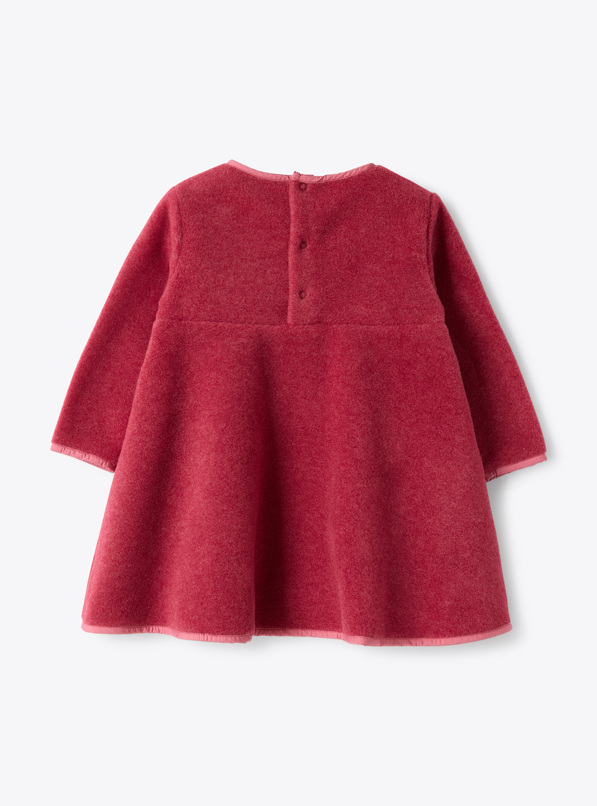 Fleece dress with pocket - Red | Il Gufo