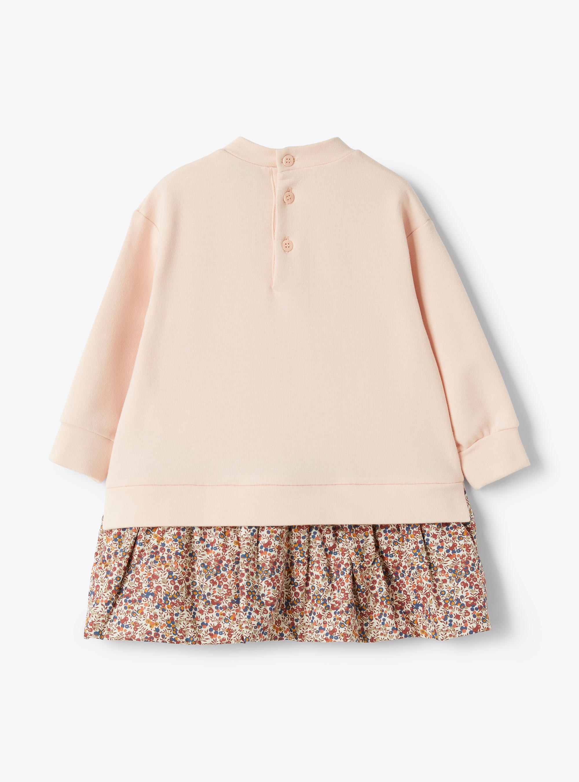 Robe en molleton et Liberty Fabric - Rose | Il Gufo