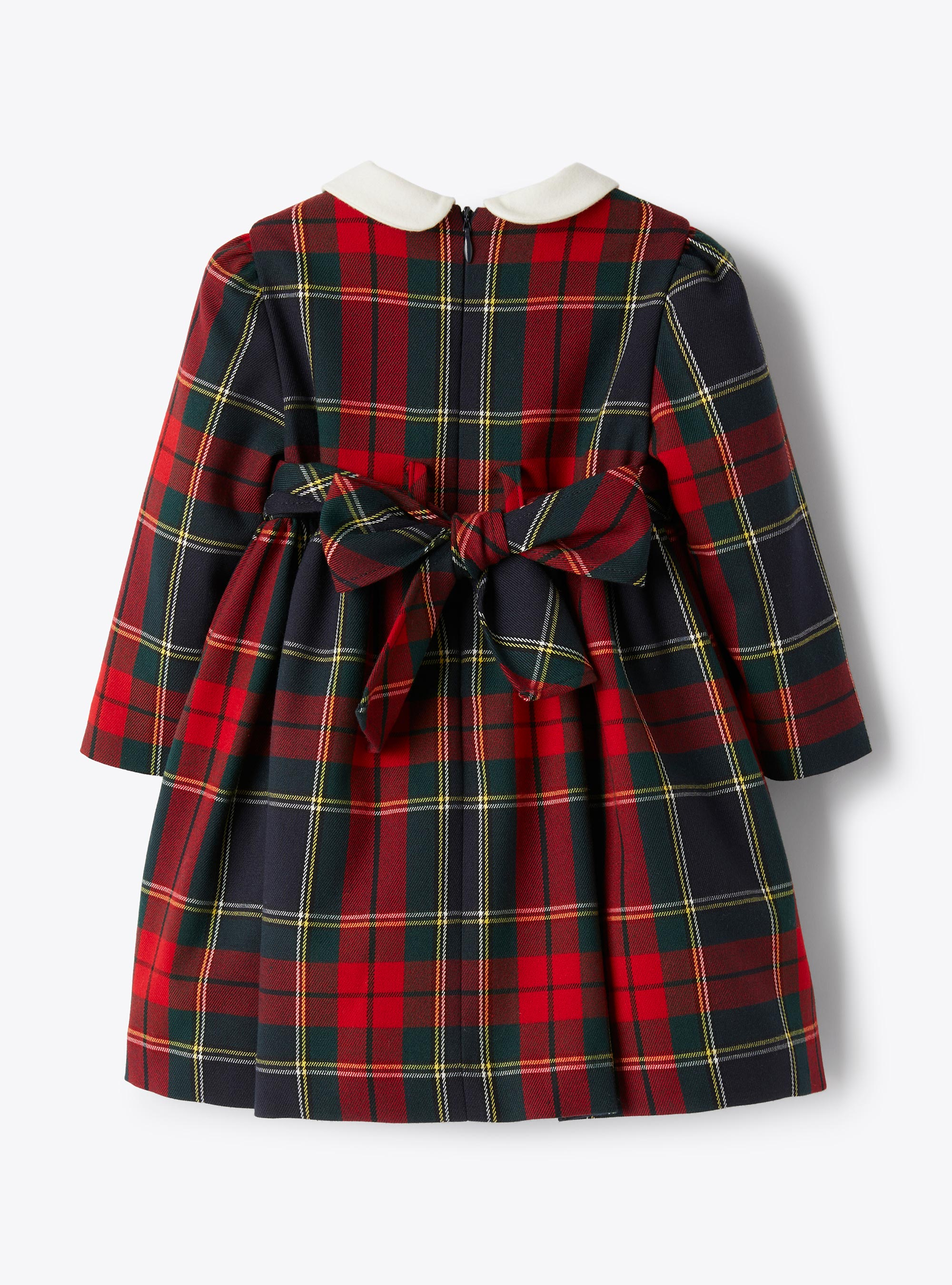 Empire-Stil-Kleid aus tartan Techno-Wolle - Rot | Il Gufo