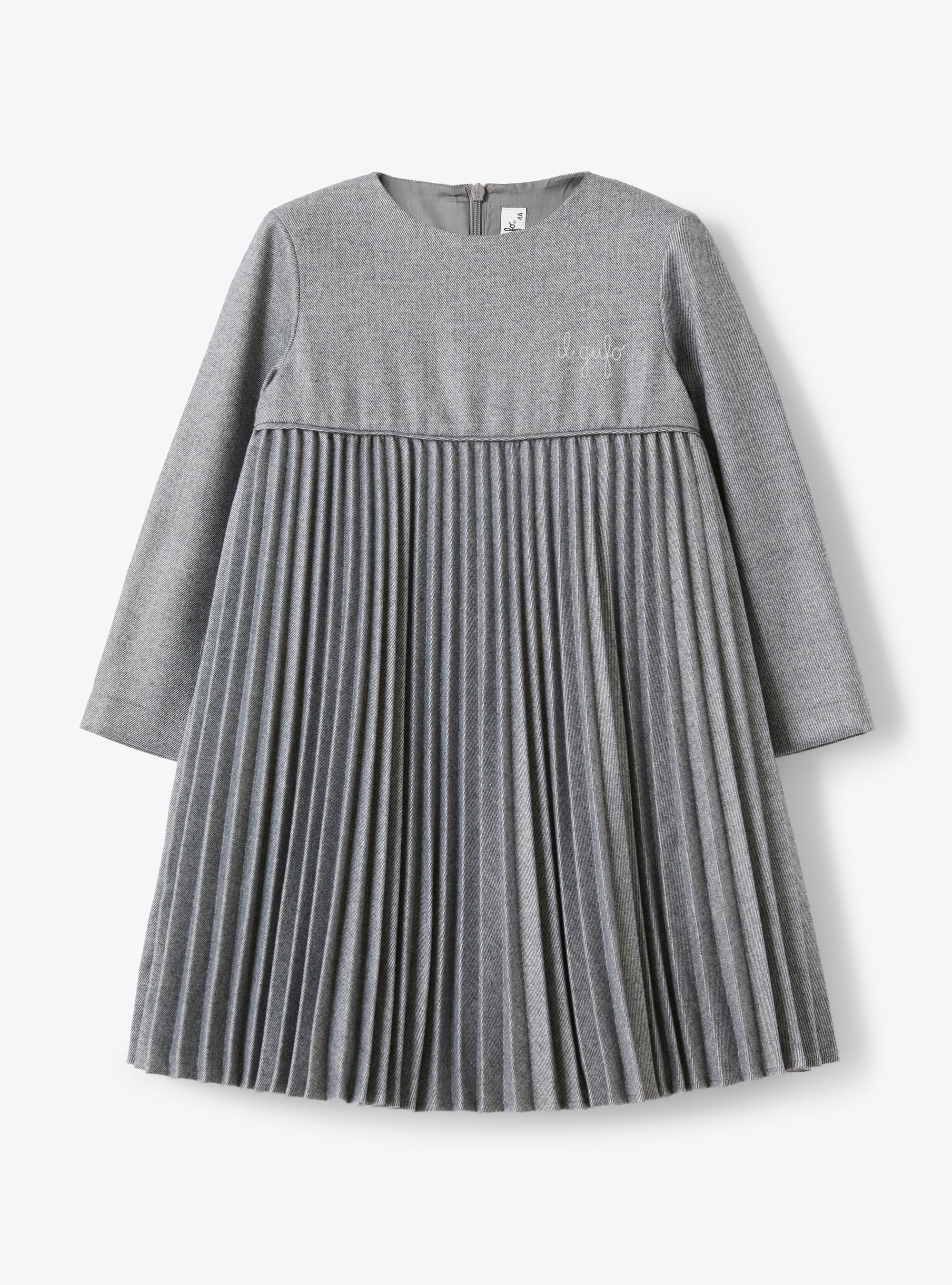 Robe plissée en techno-wool - Gris | Il Gufo