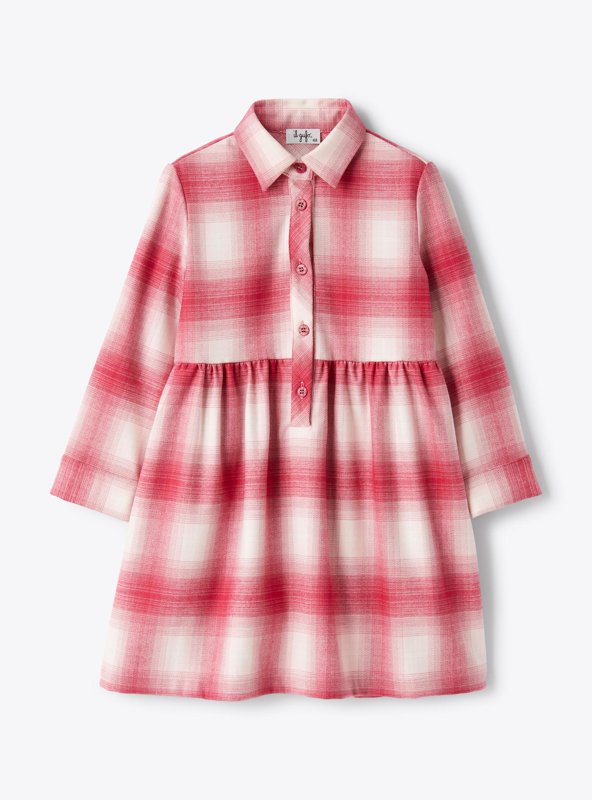 Checkered techno-wool shirt dress - Dresses - Il Gufo