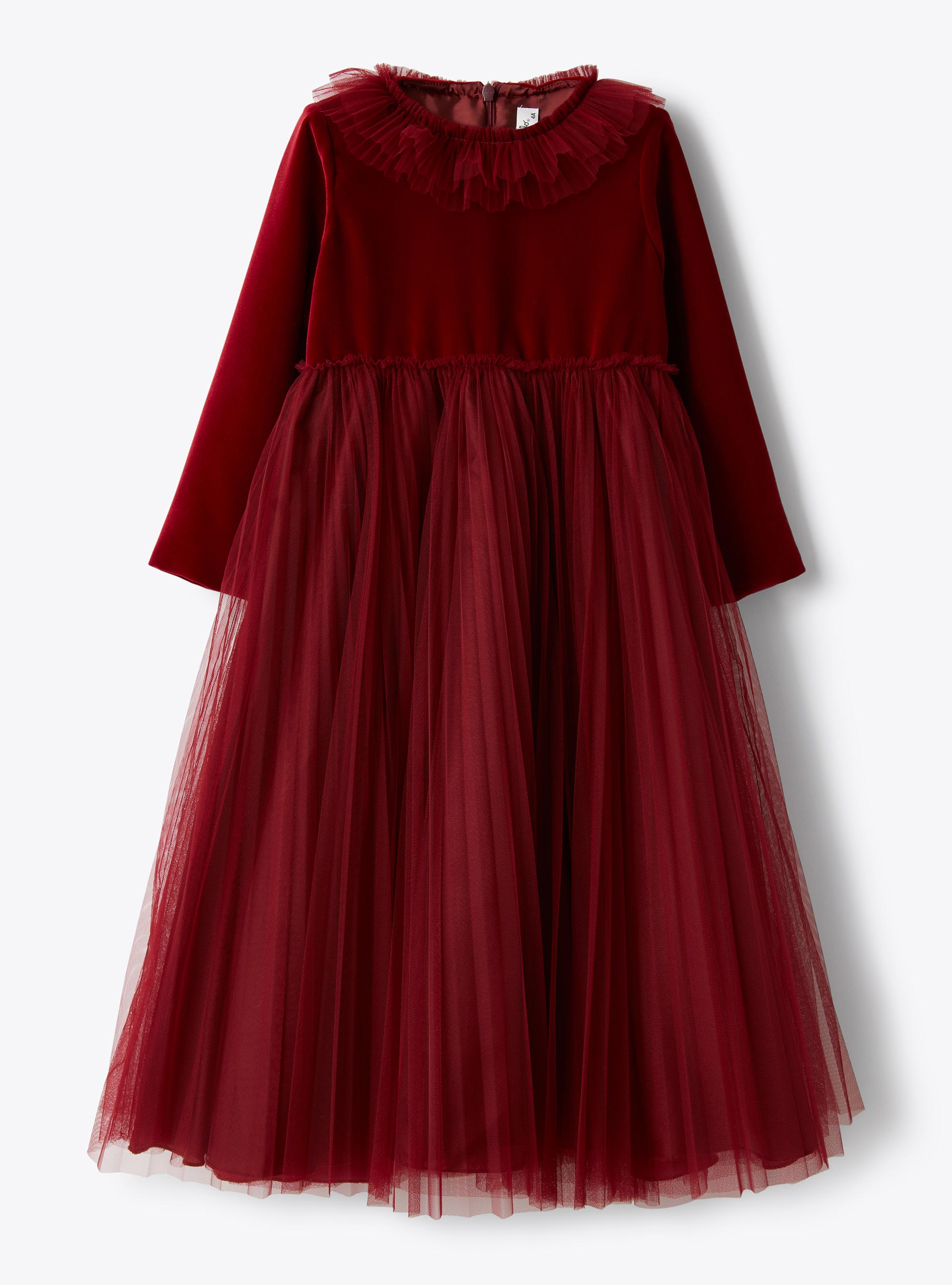 Velvet and pleated tulle dress - Dresses - Il Gufo