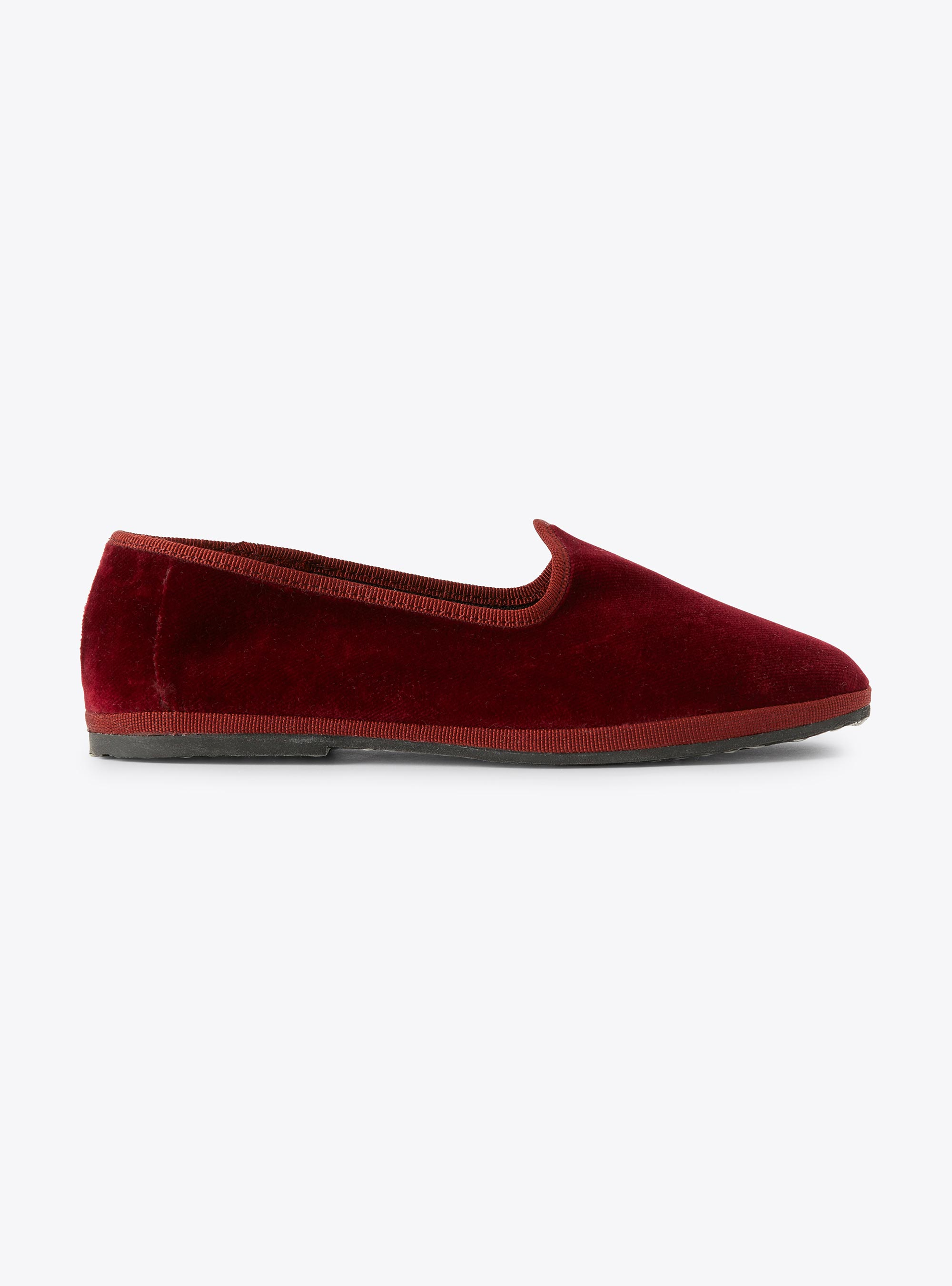 Chaussons en velours lisse - Rouge | Il Gufo