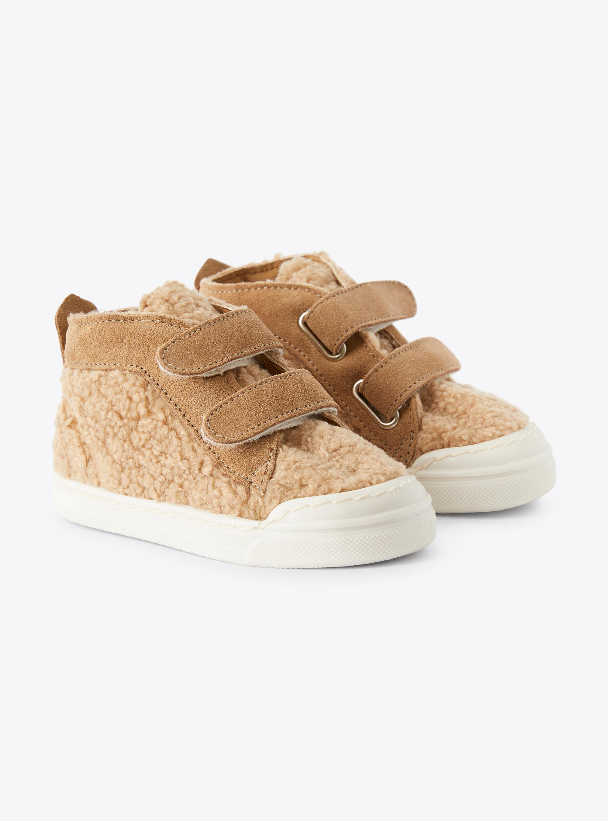 Curly fabric and suede high-top sneakers - Shoes - Il Gufo