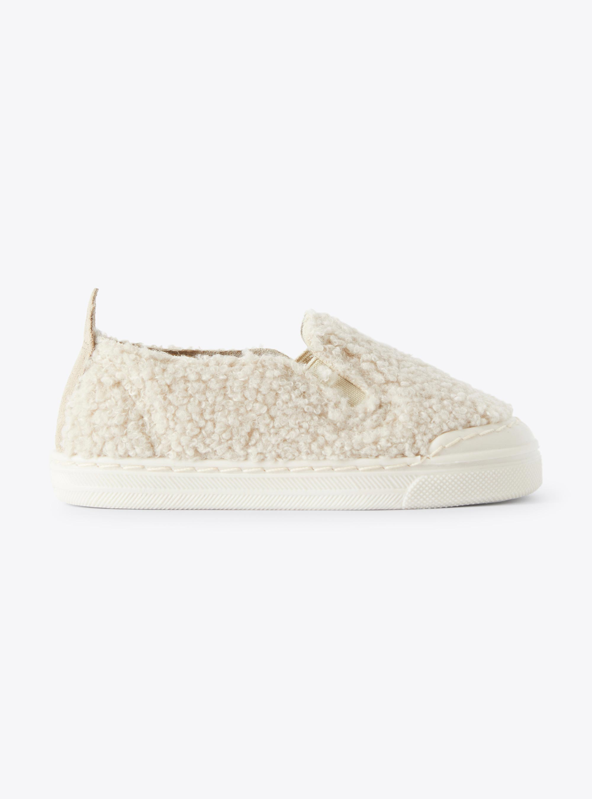 Chaussure slip-on en cuir bouclé - Beige | Il Gufo