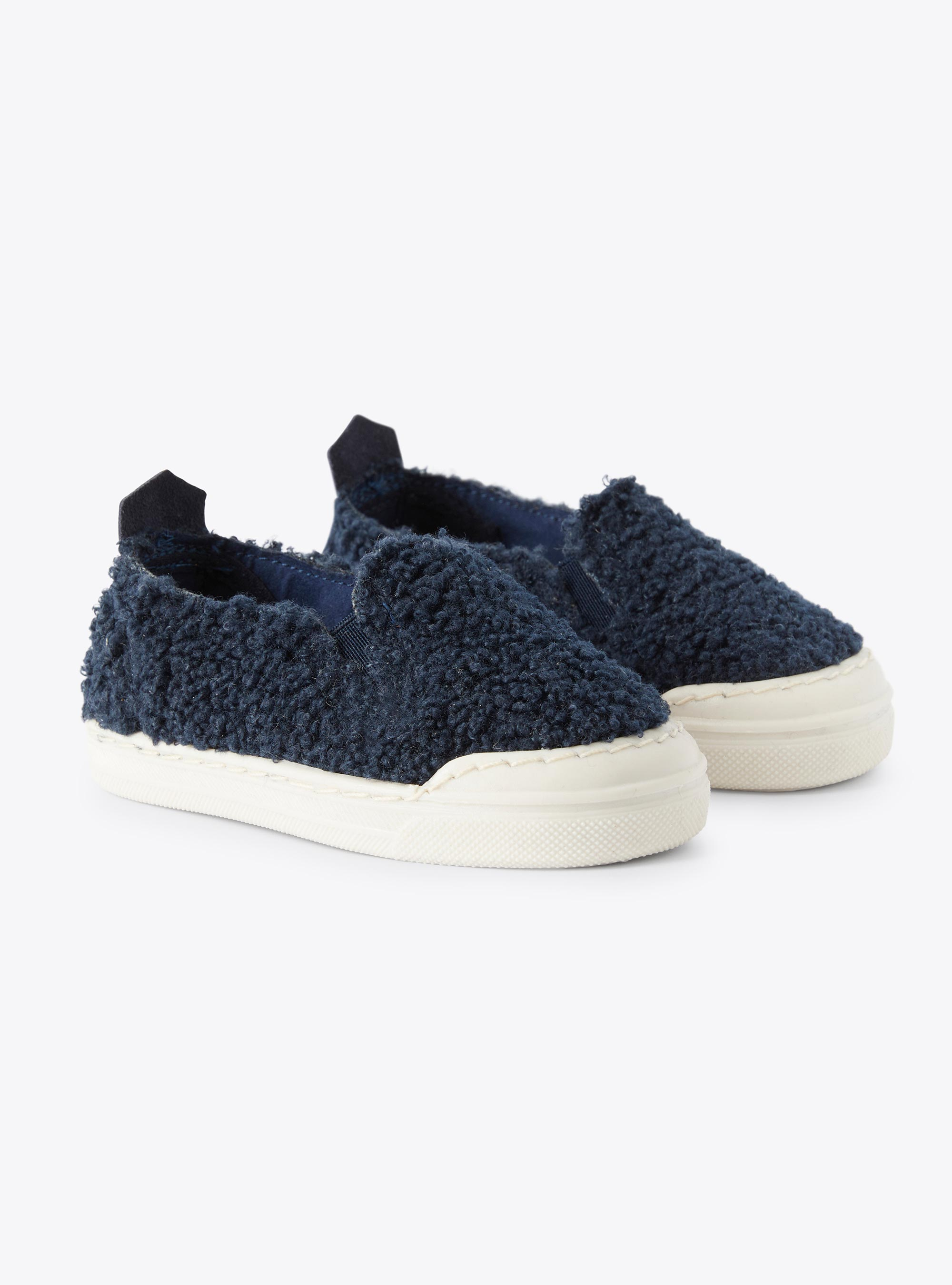 Slip-on-Schuhe aus Teddyplüsch - Blau | Il Gufo