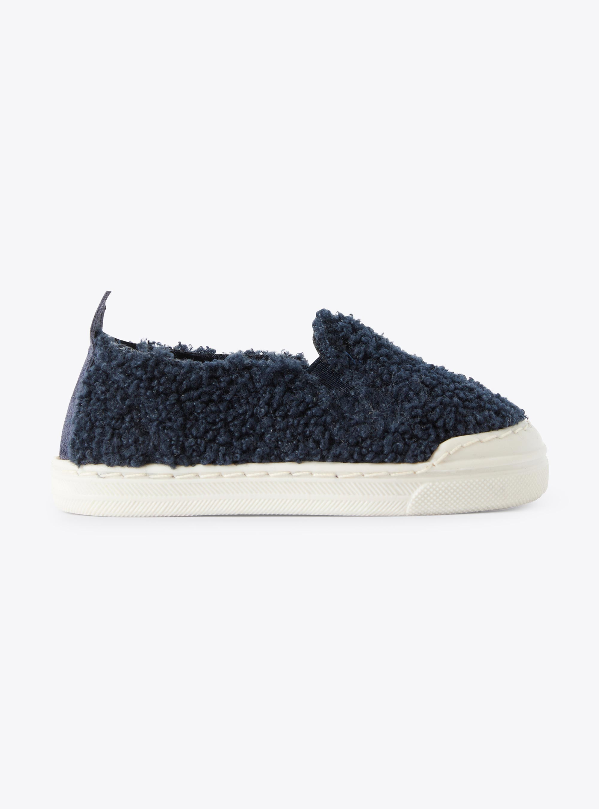 Curly fabric slip-on sneakers - Blue | Il Gufo