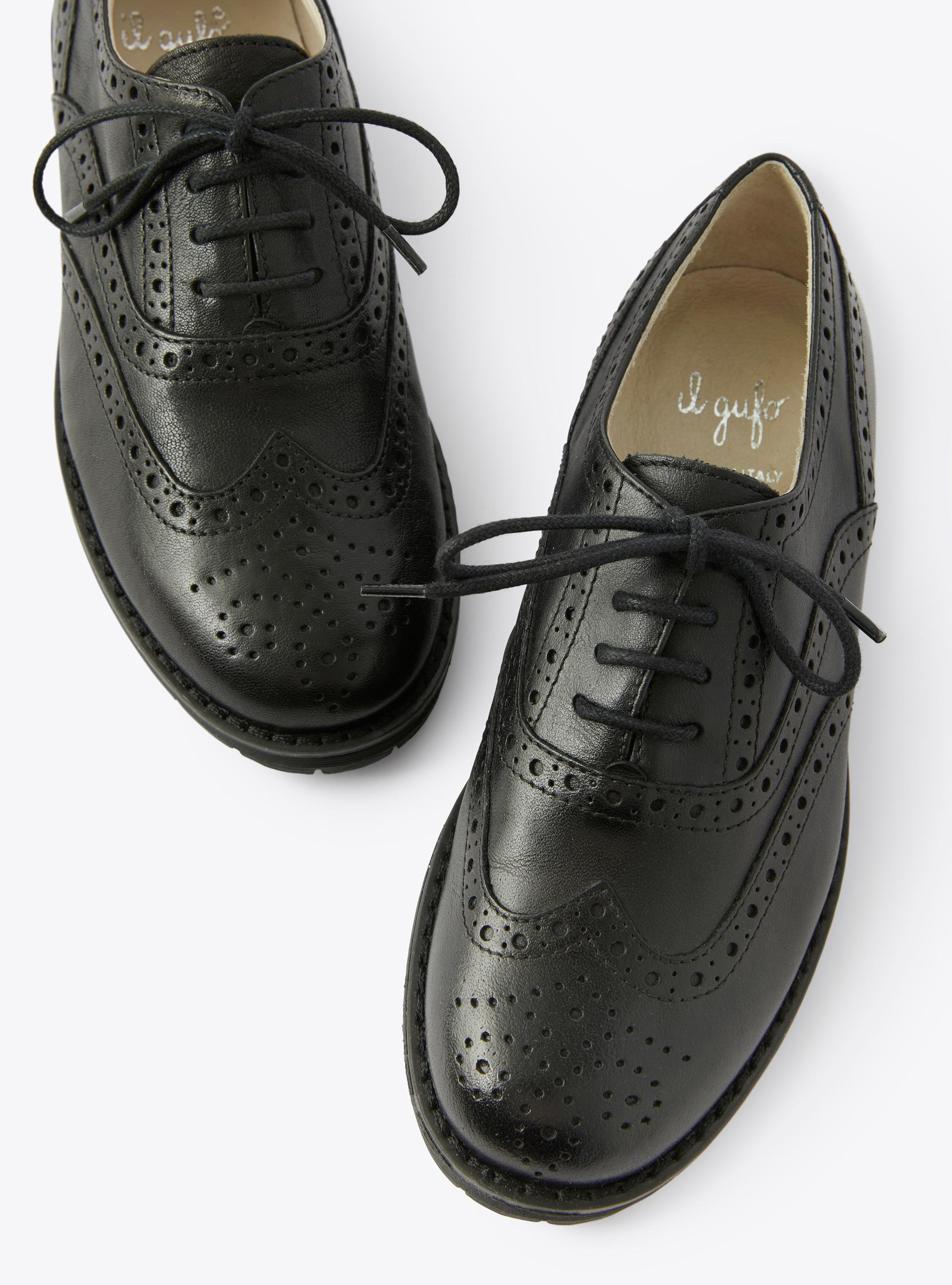 lace-up shoe in nappa leather - Black | Il Gufo