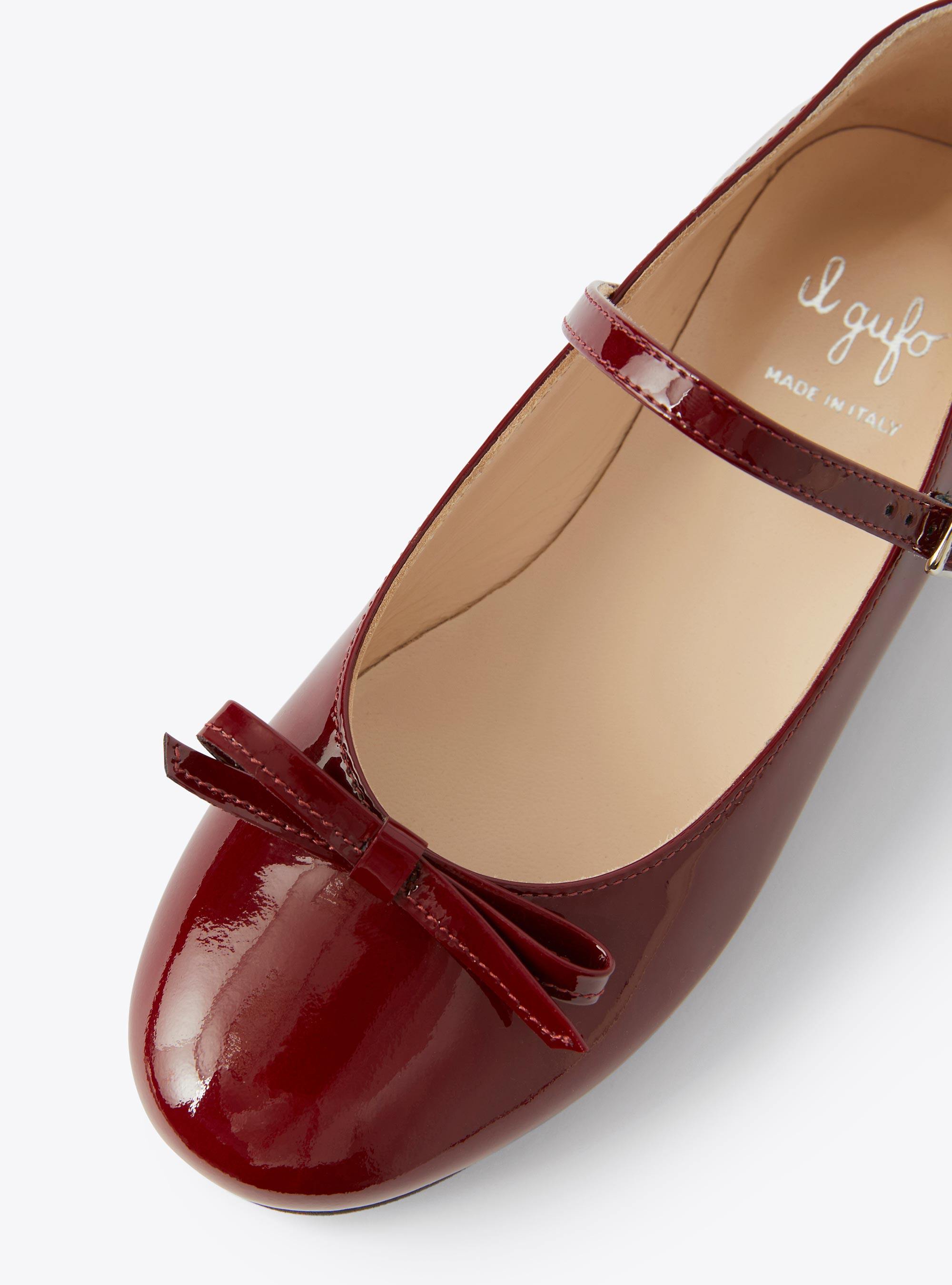 Patent leather ballet flats with bow - Red | Il Gufo