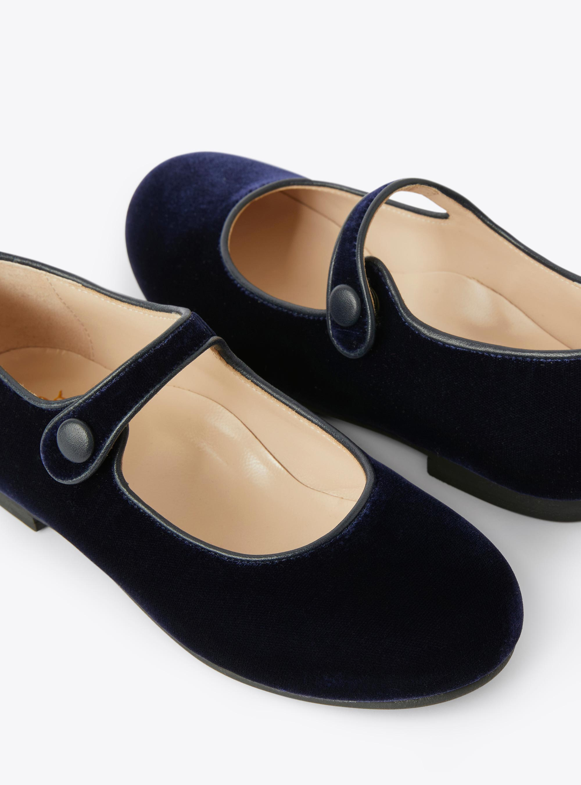 Smooth velvet ballet flats - Blue | Il Gufo