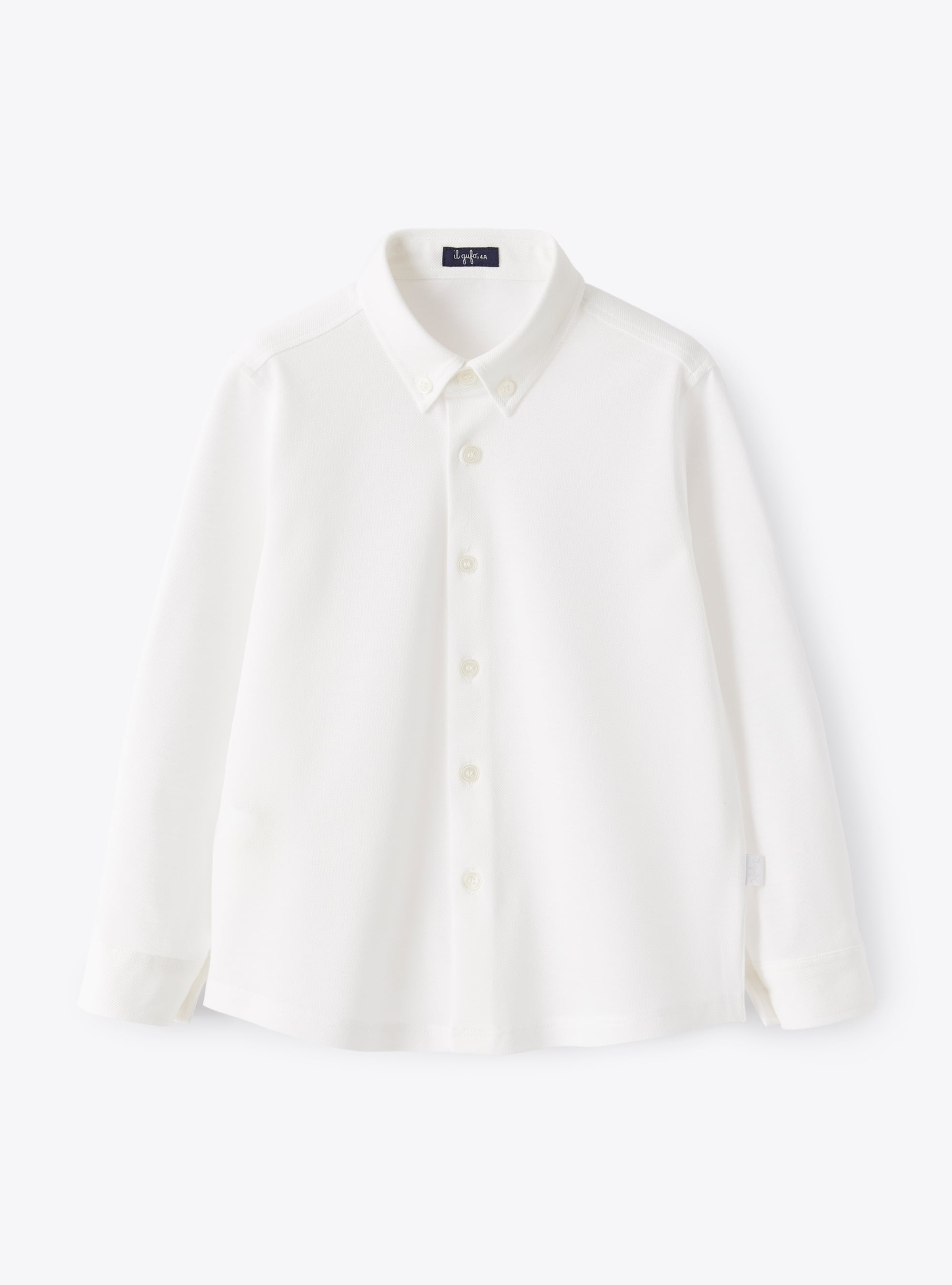 Hemd aus Oxford-Jersey weiß - Hemden - Il Gufo