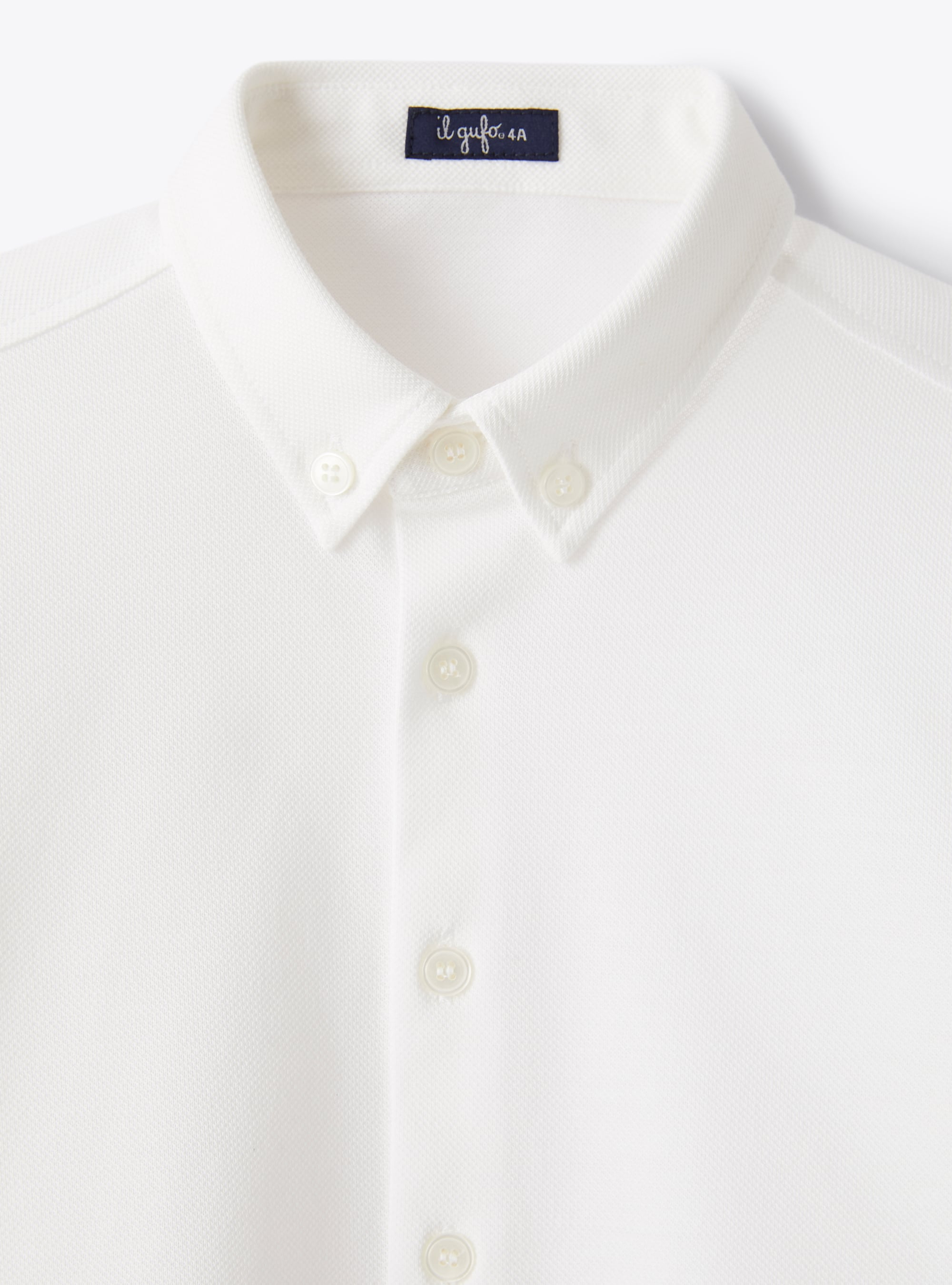 Camicia in jersey oxford bianco - Bianco | Il Gufo