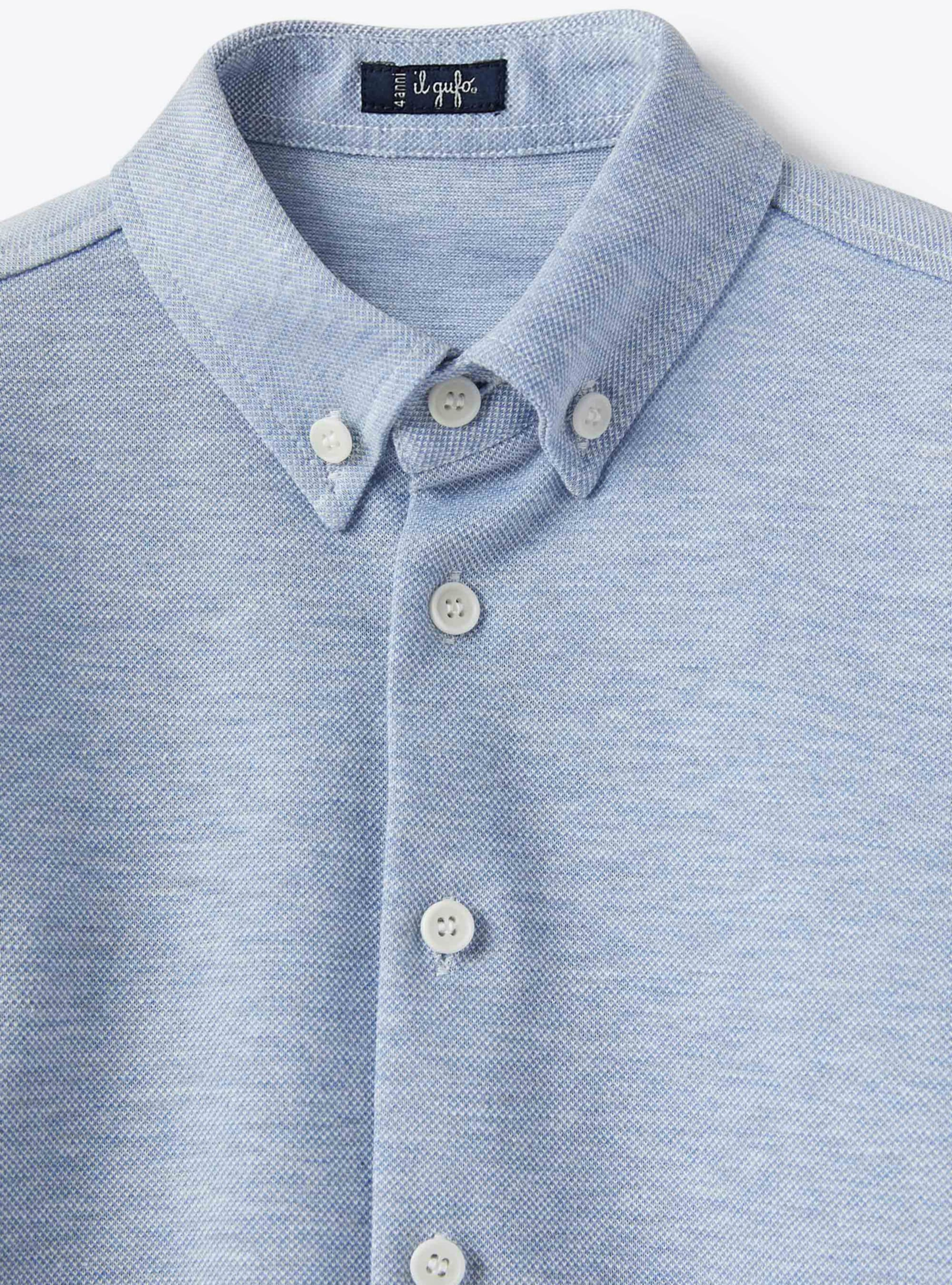 Camicia in jersey oxford azzurro - Azzurro | Il Gufo