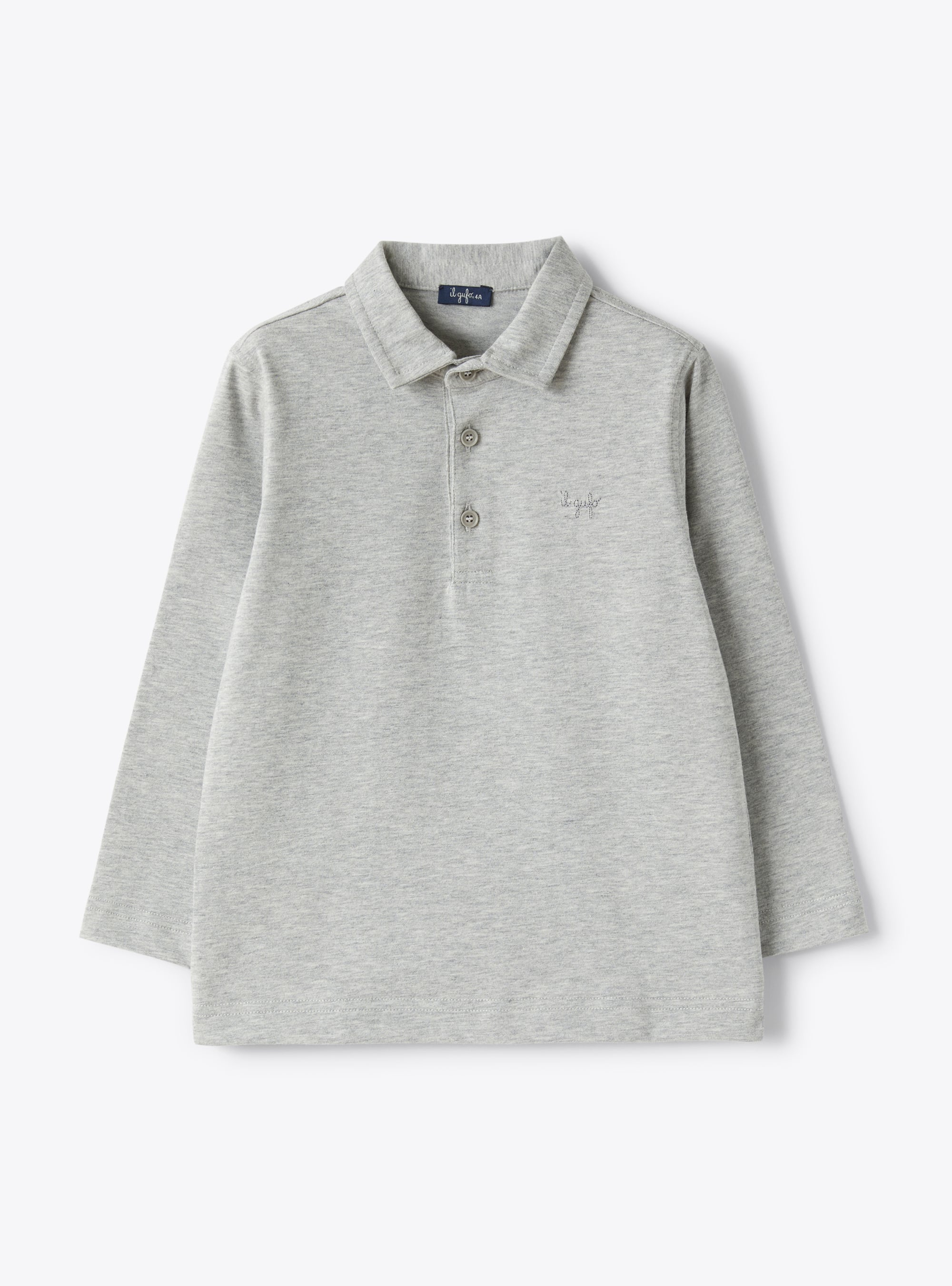 Poloshirt aus grau meliertem Jersey - T-shirts - Il Gufo