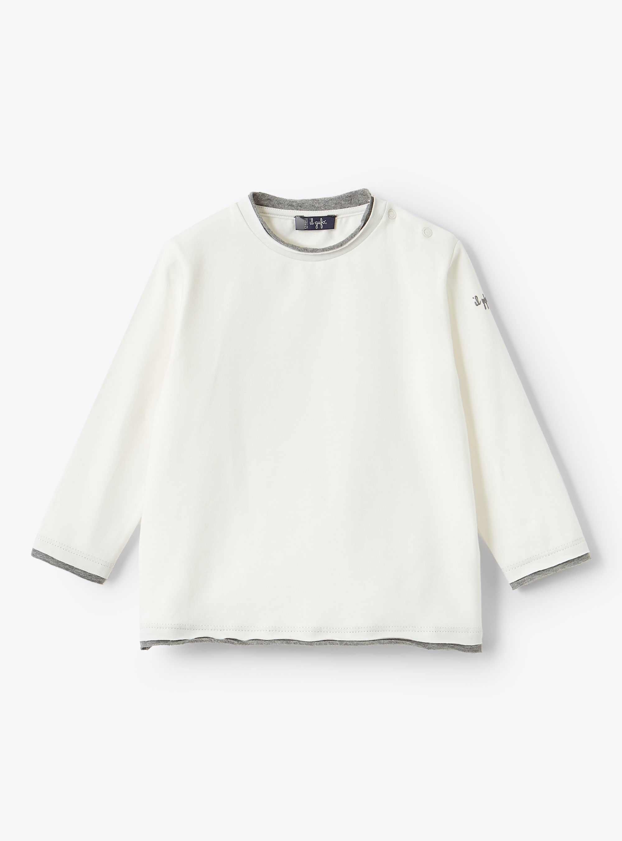 White T-shirt with contrast trims - White | Il Gufo