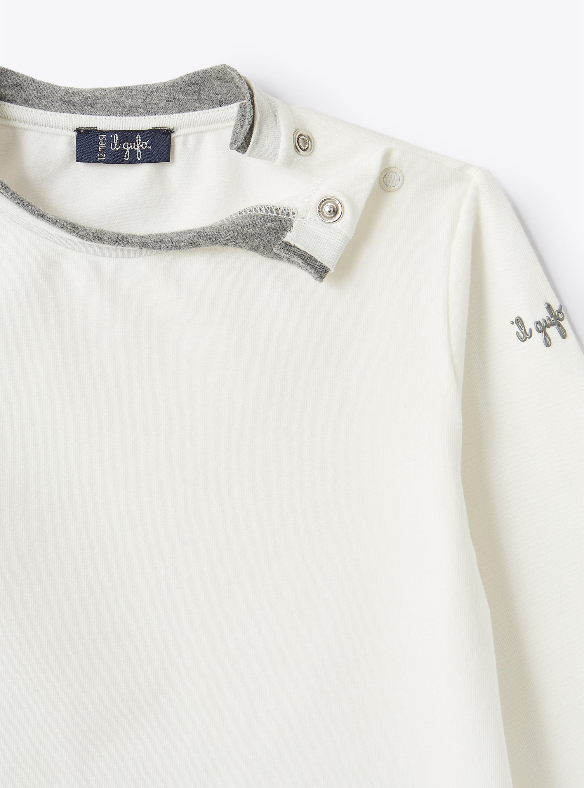 White T-shirt with contrast trims - White | Il Gufo