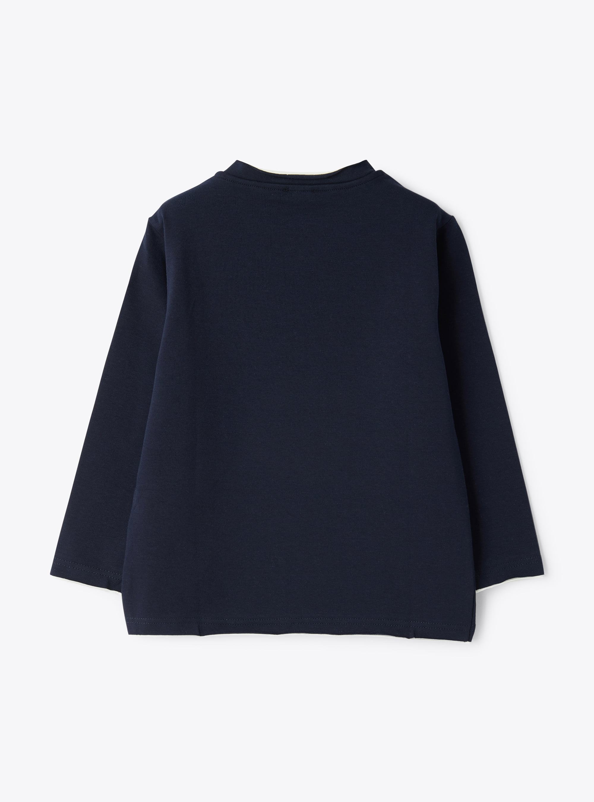 long-sleeved T-shirt in stretch cotton jersey - Blue | Il Gufo