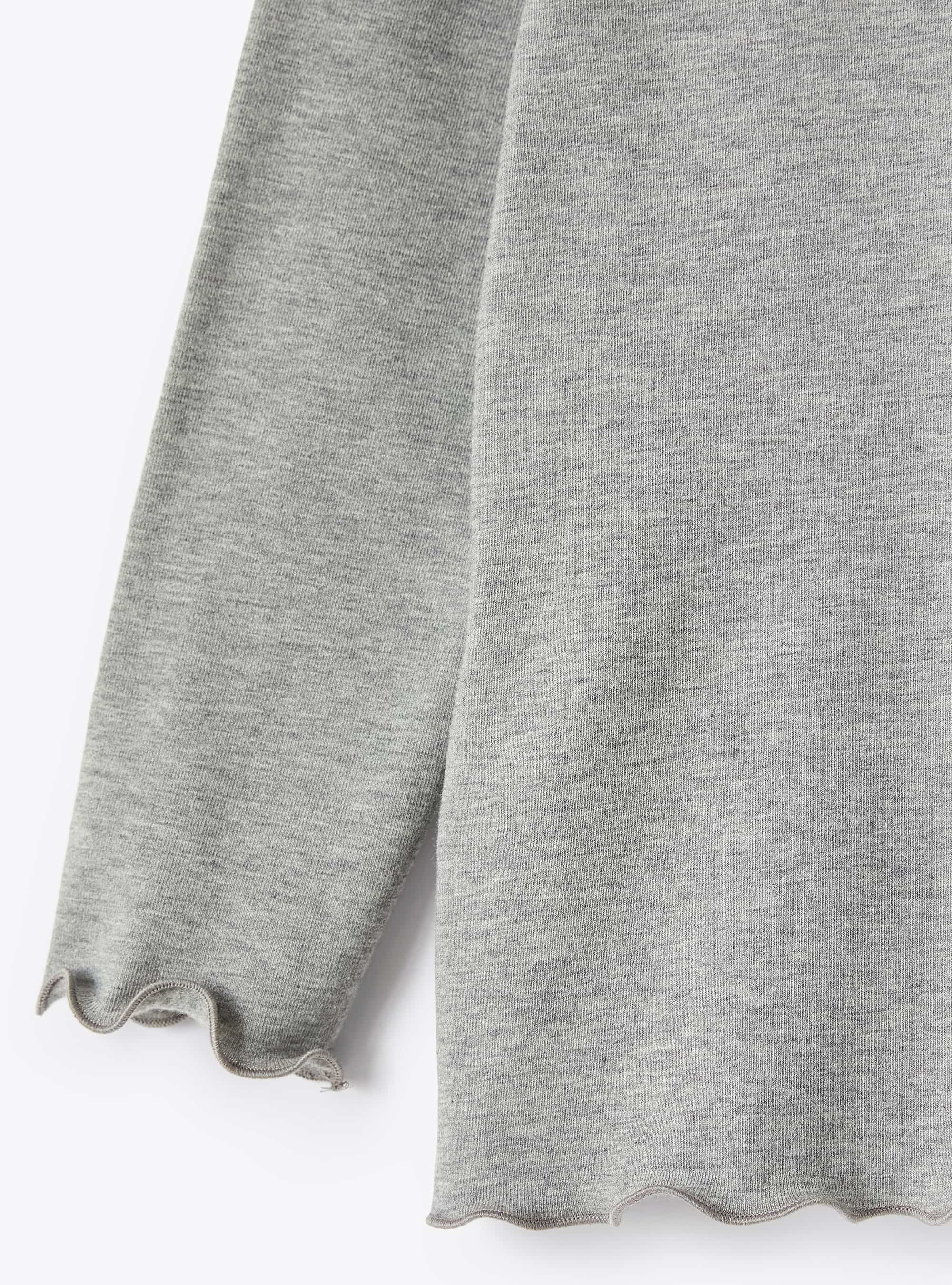 T-Shirt mit hohem Kragen aus grauem Jersey - Grau | Il Gufo