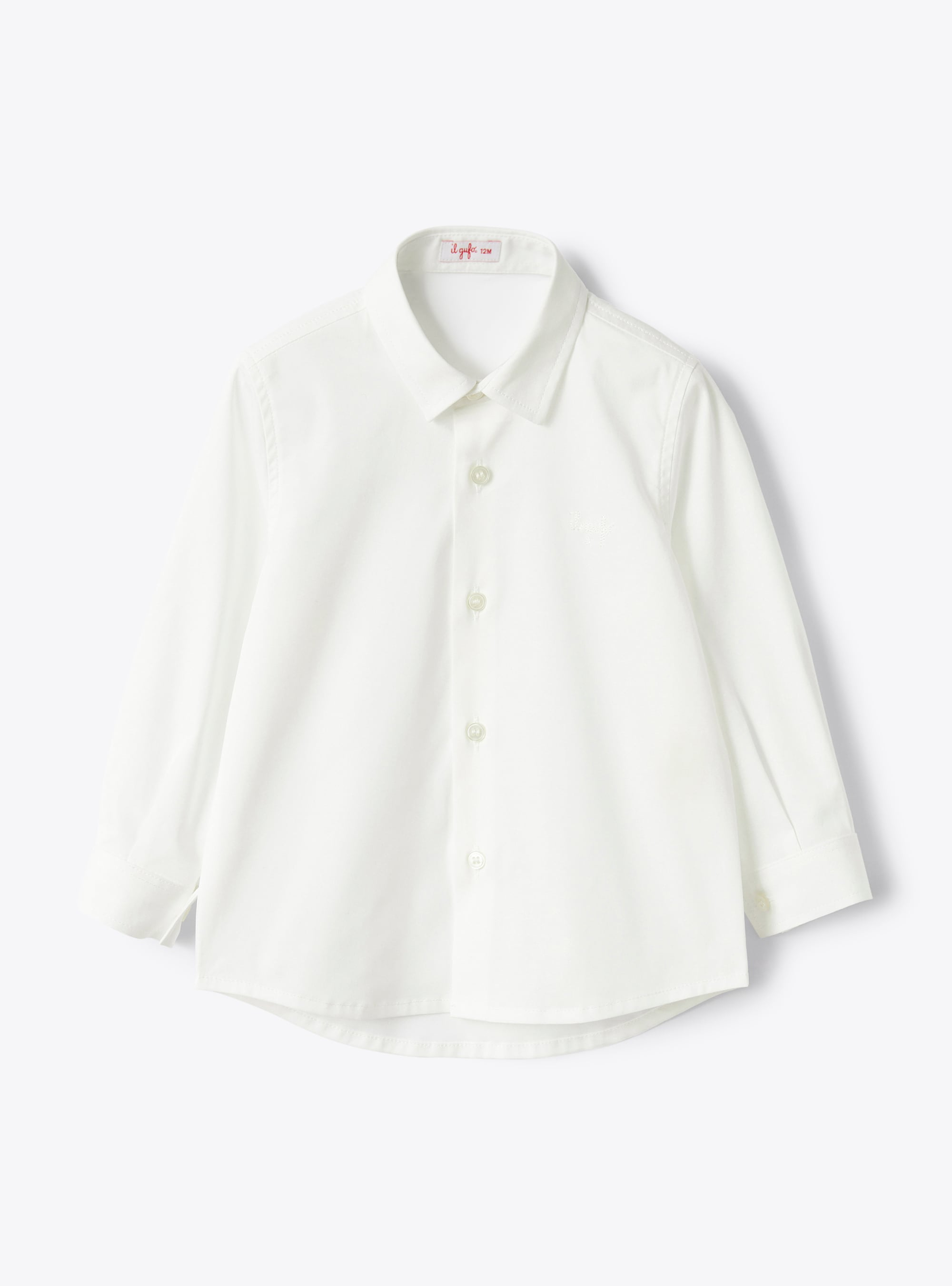 Поплиновая рубашка классического кроя белого цвета - Рубашки - Il Gufo