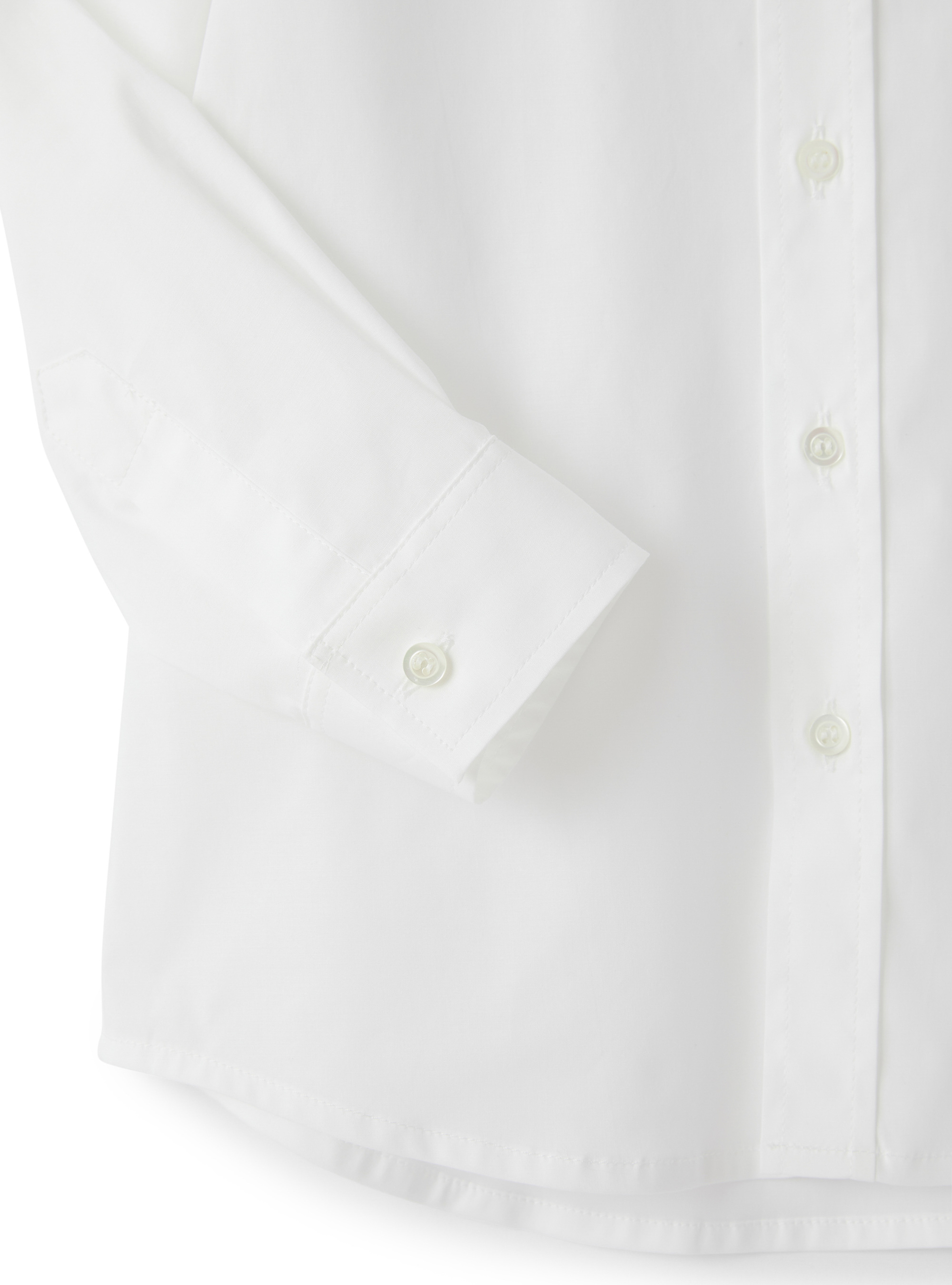 Camicia con taschino in popeline stretch - Bianco | Il Gufo