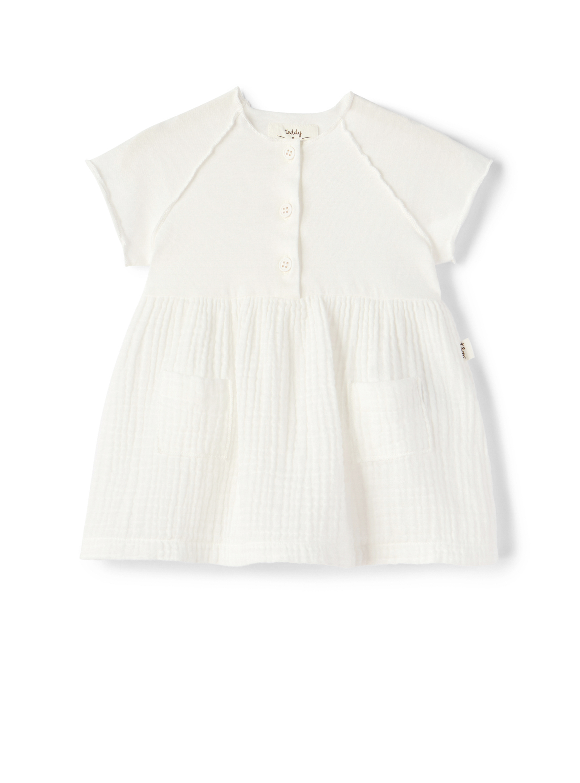 Weißes Kleid aus strukturierter Mullfaser - Kleider - Il Gufo